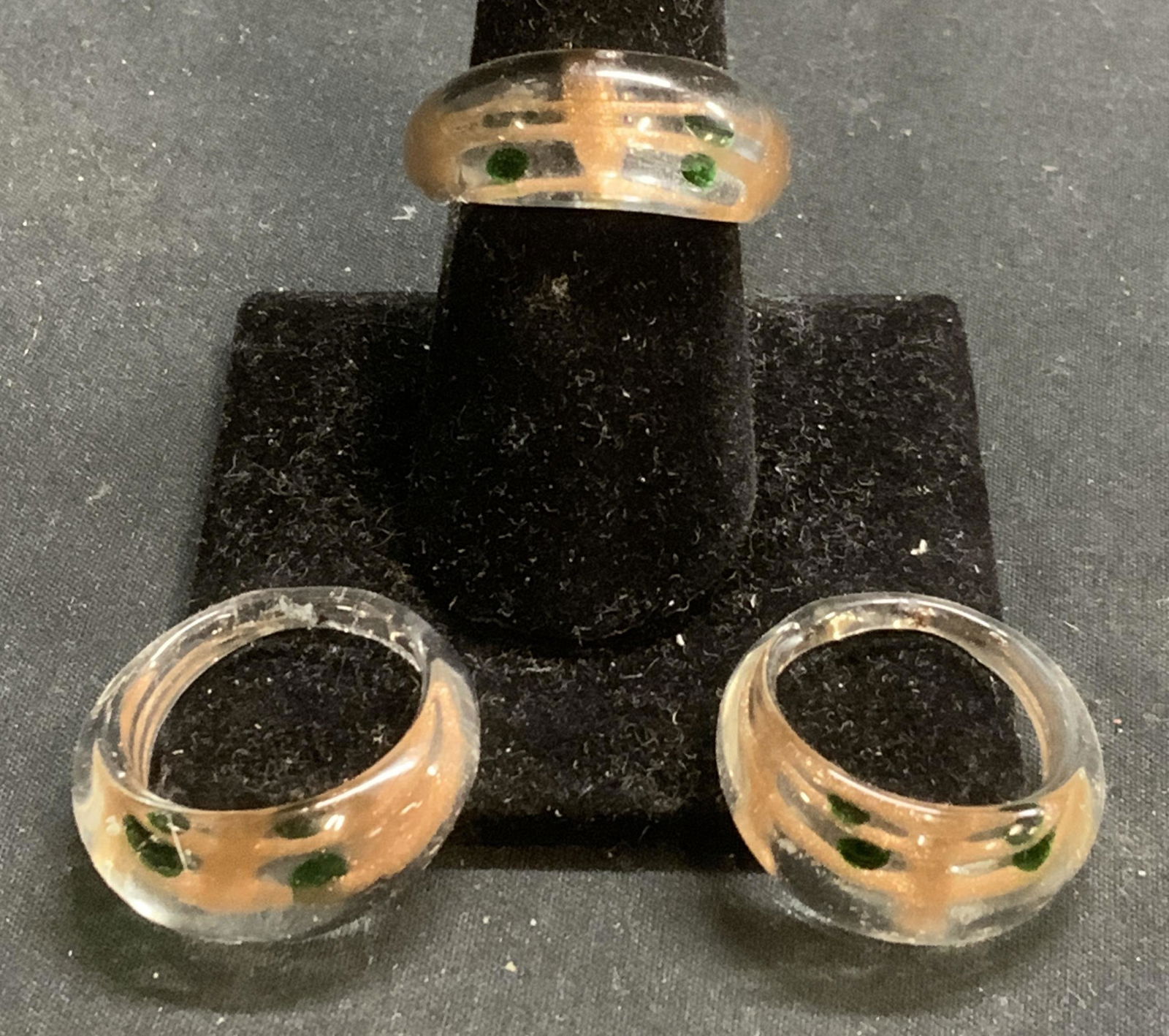 Lot 3 Chunky Art Glass Rings (1 of 6)