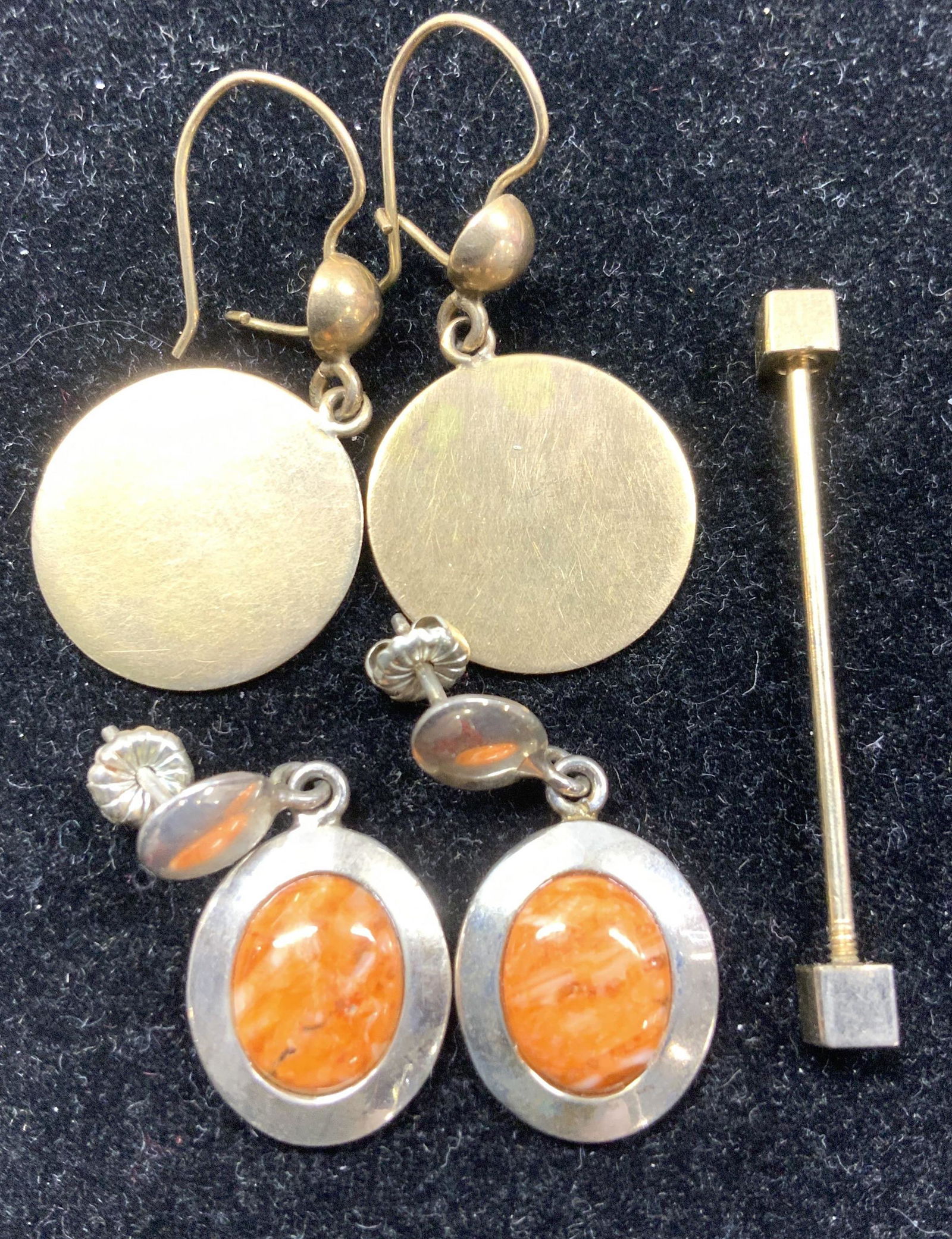 3 Sterling Silver Turquoise & 14K Gold Earrings (1 of 6)