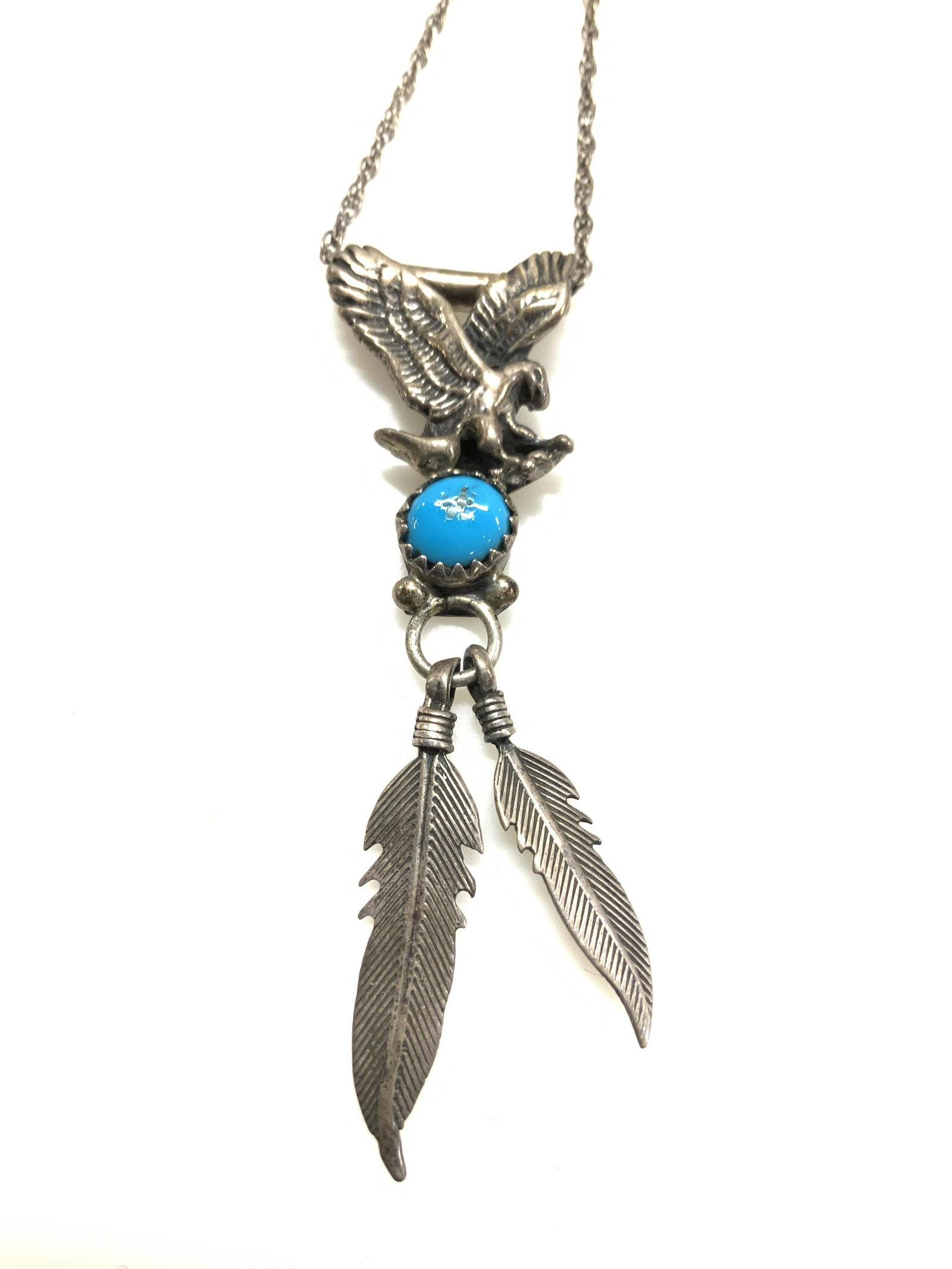 Native American Eagle and Feather Pendant Necklace (1 of 6)