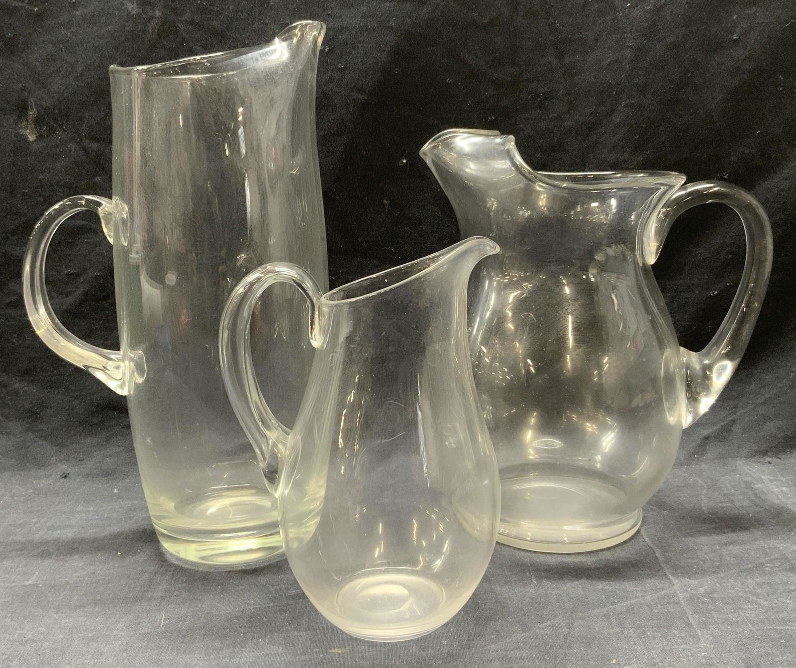 Lot 3 Hand Blown Glass Pitchers Vessels (1 of 7)
