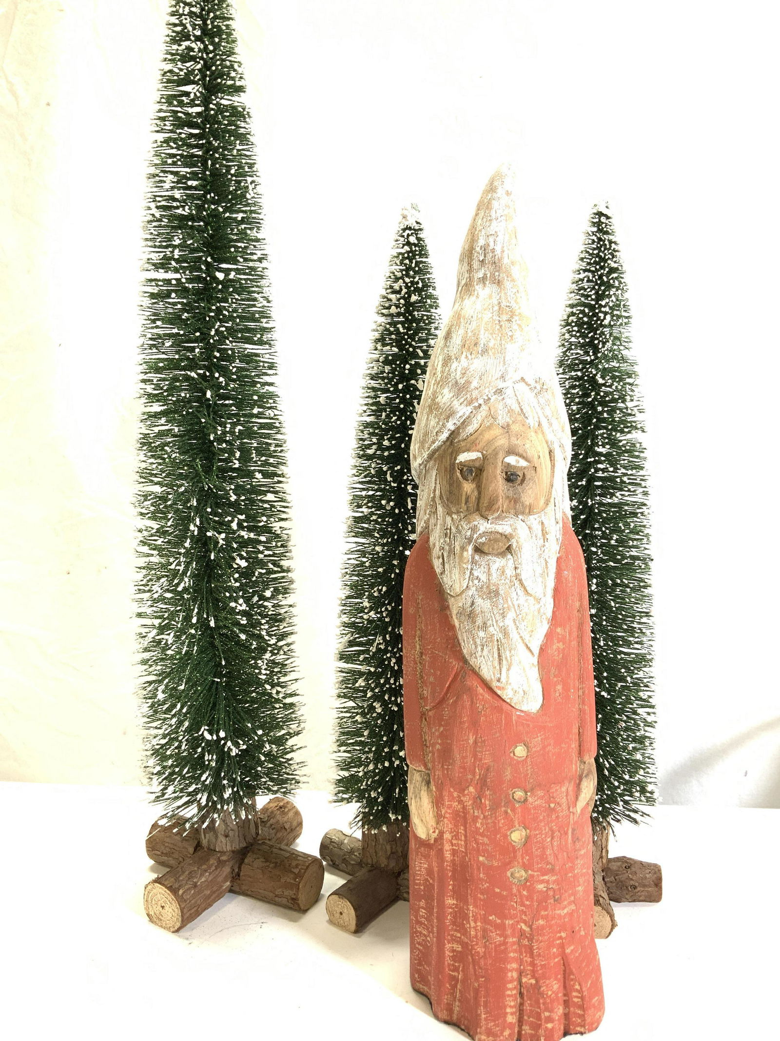 Christmas Table Decor, Carved Wood & Trees, 6 (1 of 11)
