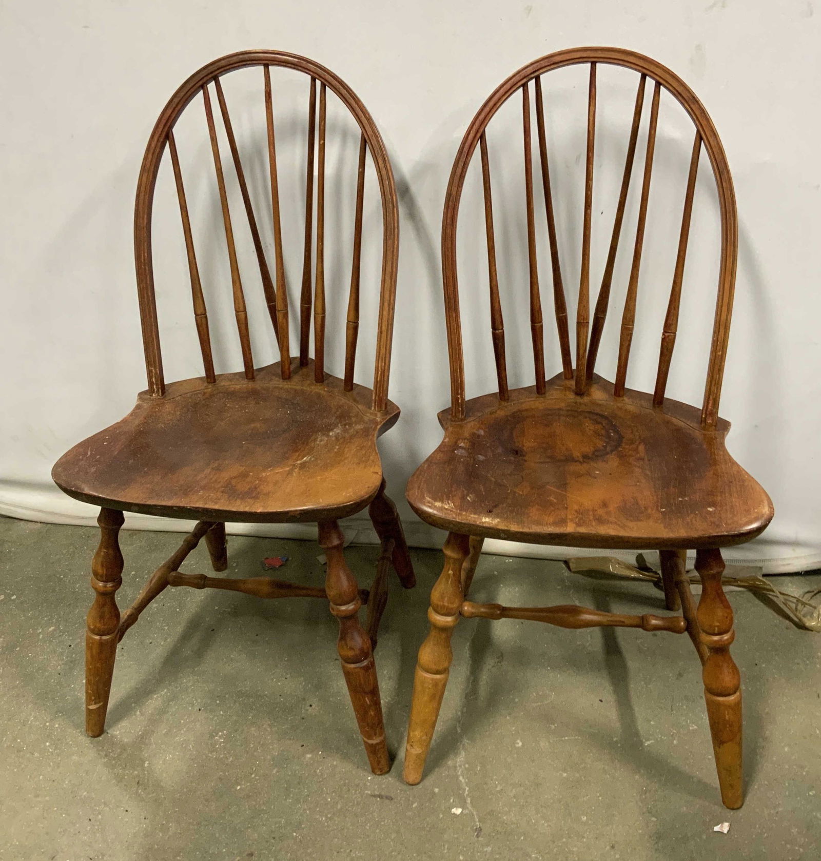 Pair Vintage Wood Spindle Back Side Chairs (1 of 7)