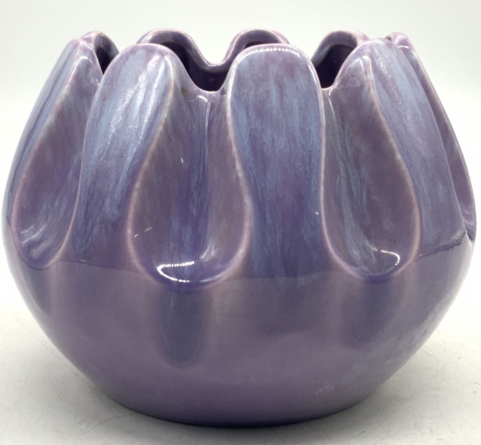 ROYAL HAEGER Purple Floral Motif Ceramics Bowl (1 of 8)