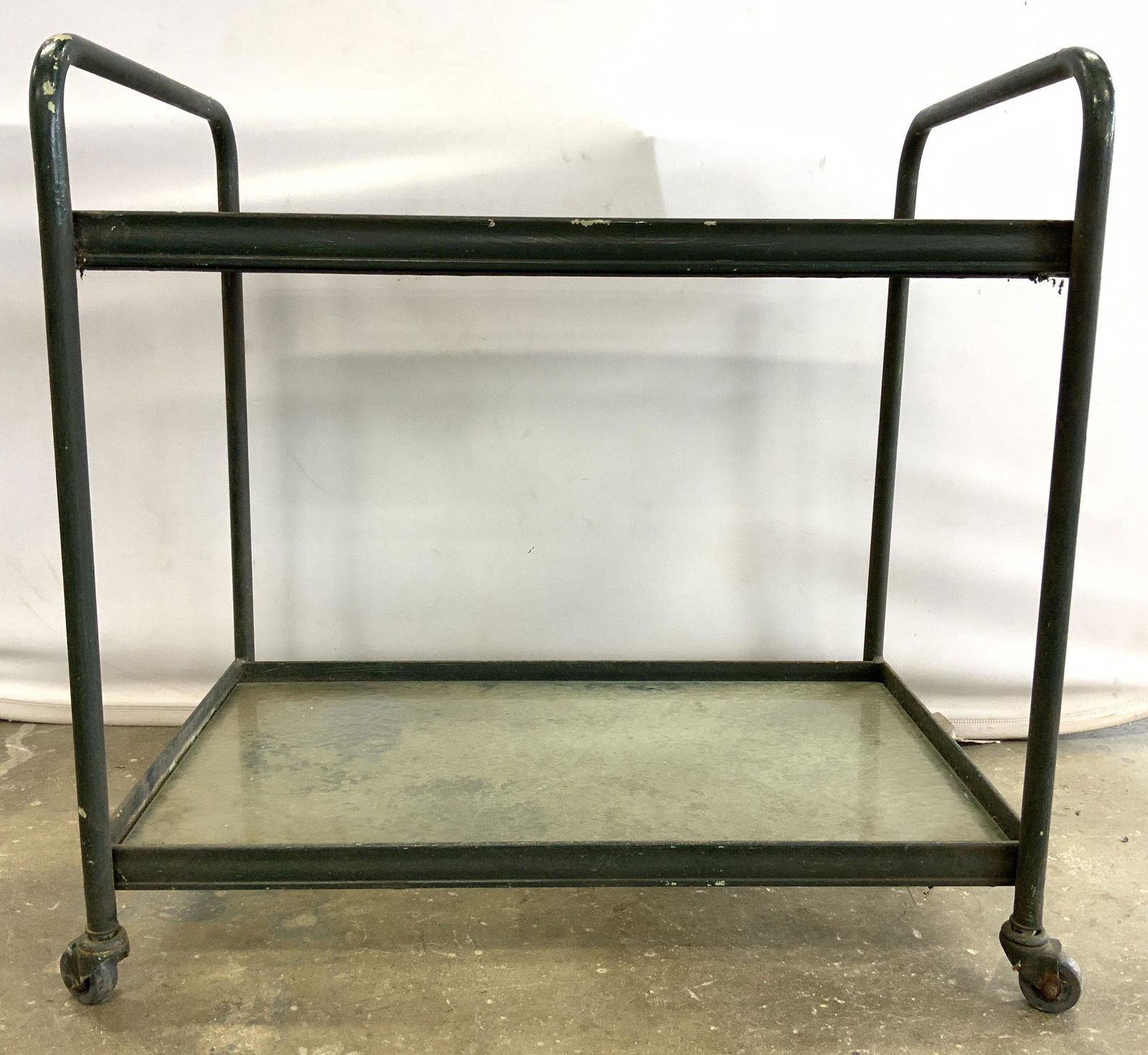 Two Tier Outdoor Metal Teacart W Glass Inserts (1 of 8)