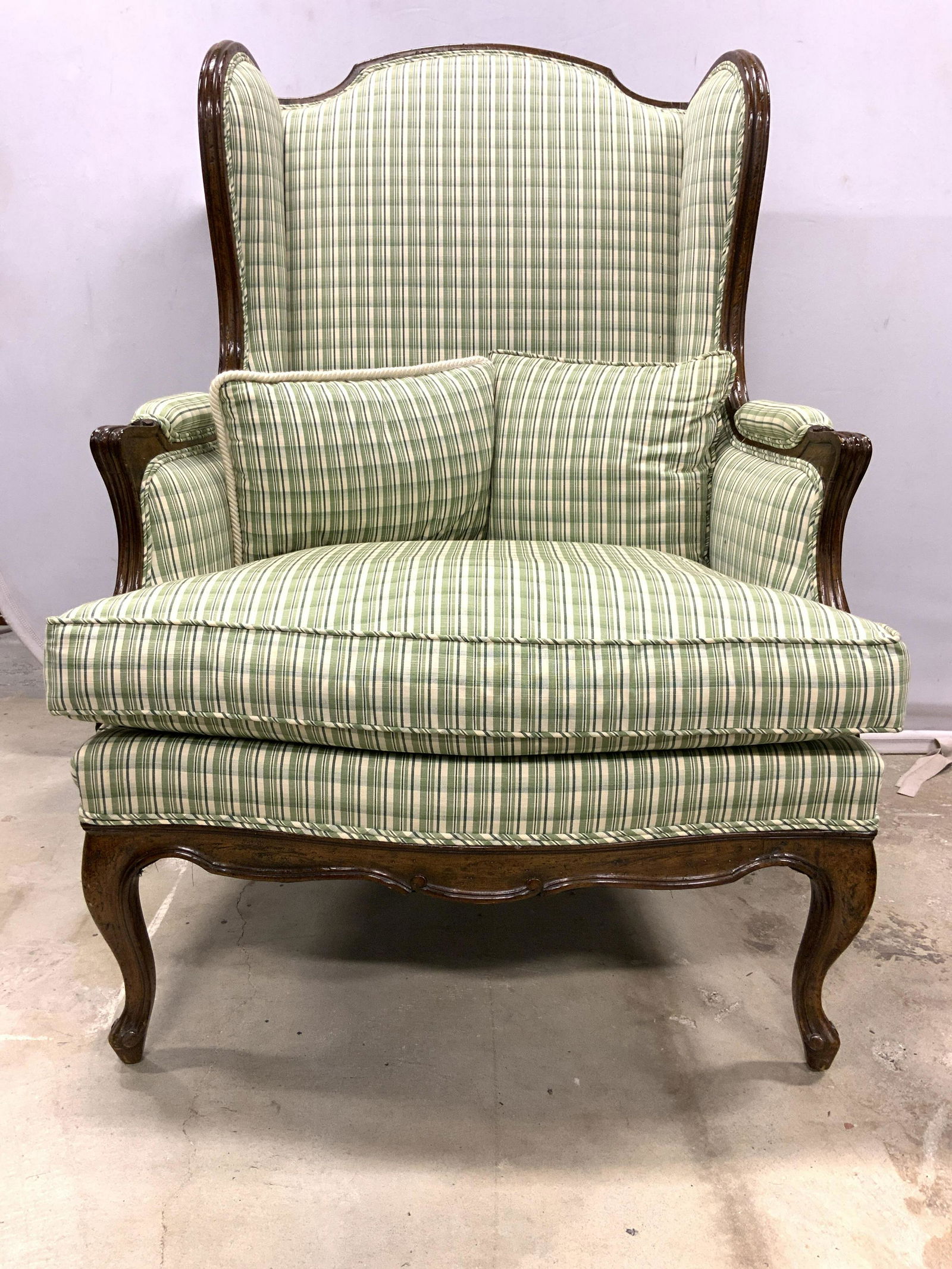 Vntg Louis XV French Upholstered Wingback Chair (1 of 9)