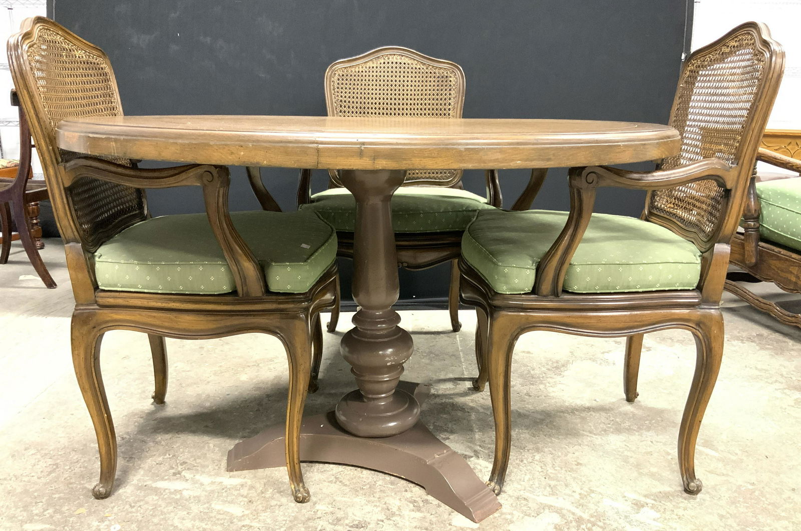 Set 4 Vintage Pedestal Table & Chairs (1 of 13)