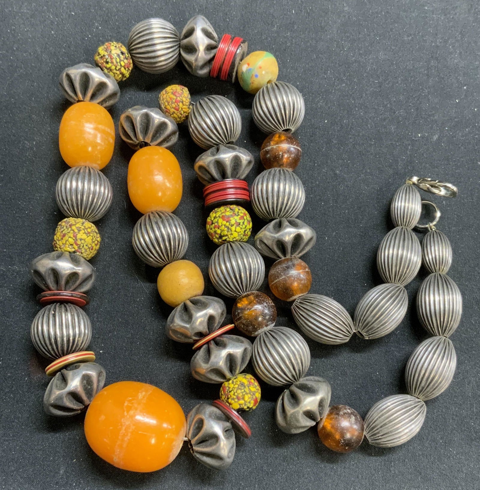 Chunky Silver Tone Beaded Necklace, Jewelry (1 of 6)