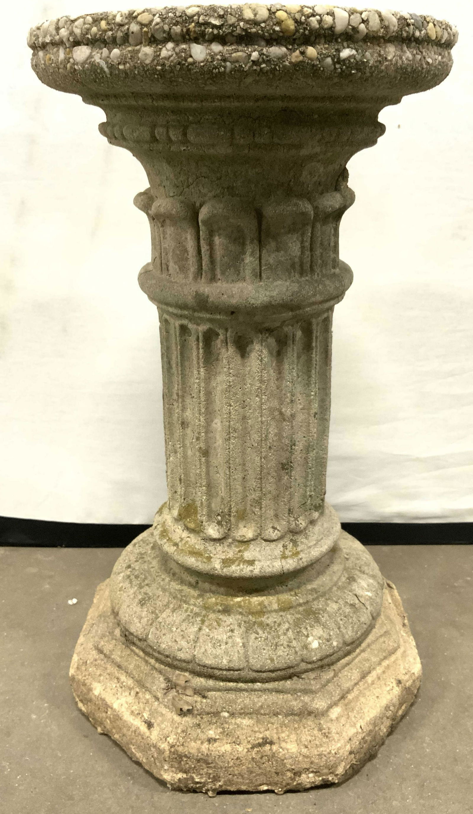 Vintage Cement Fluted Pedestal Garden Statuary (1 of 8)