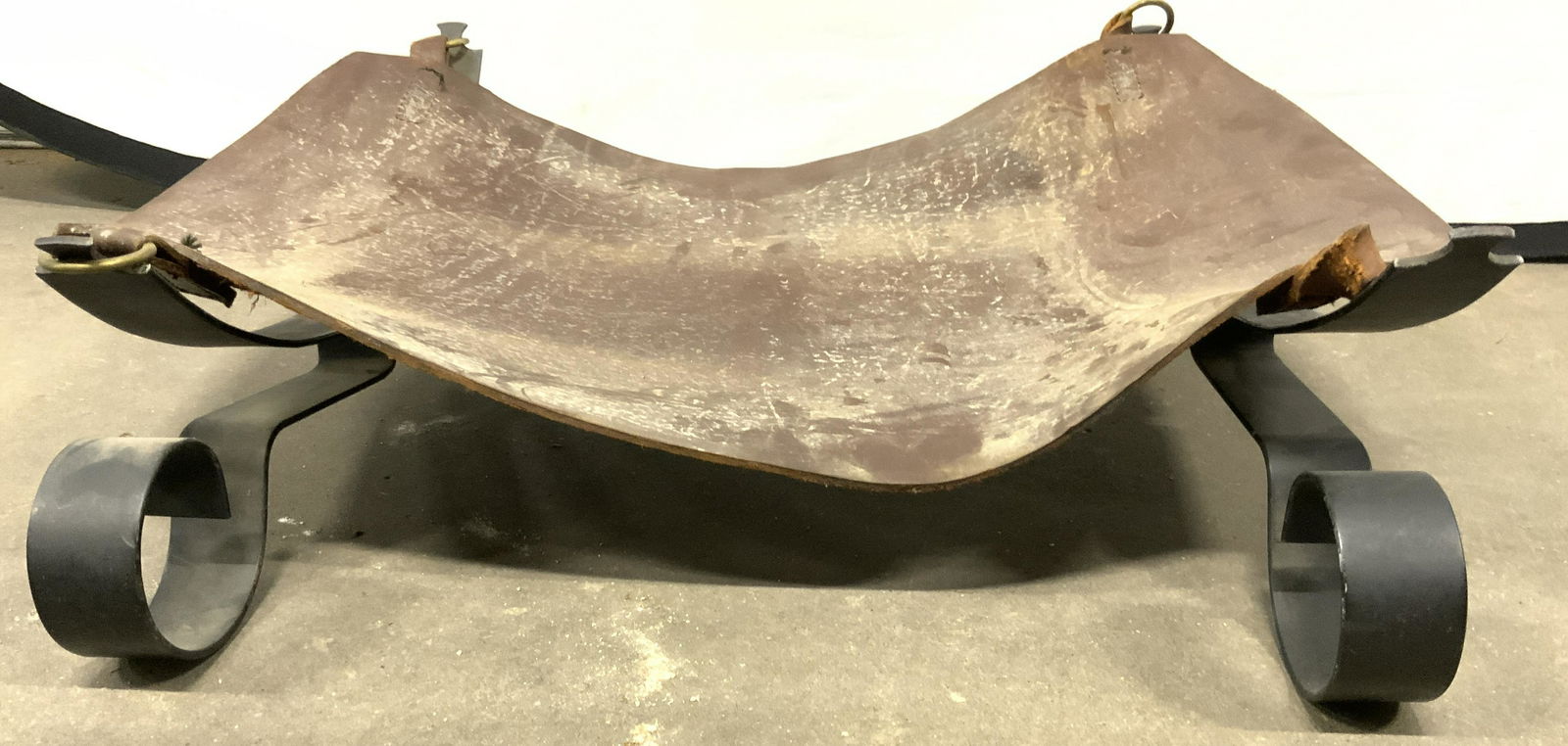 Vintage Iron & Leather Firewood Holder (1 of 8)