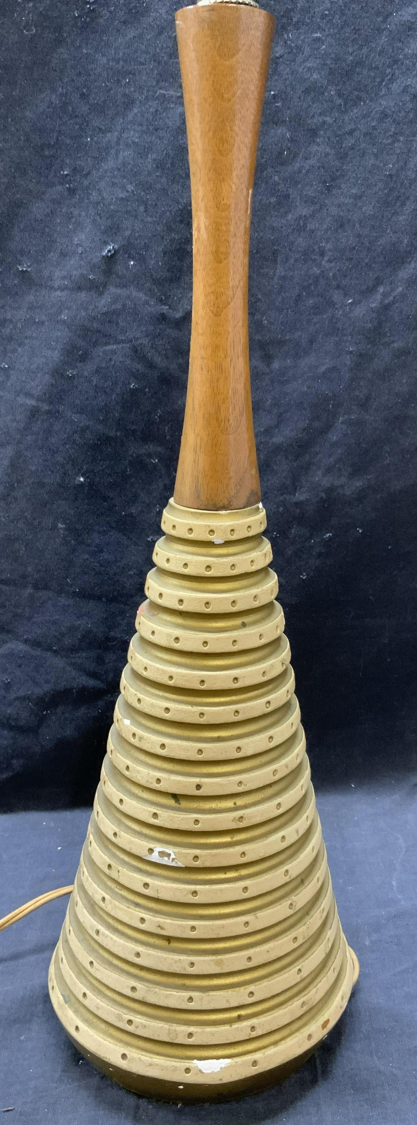 LEVITON MCM Wood & Plaster Table Lamp (1 of 8)