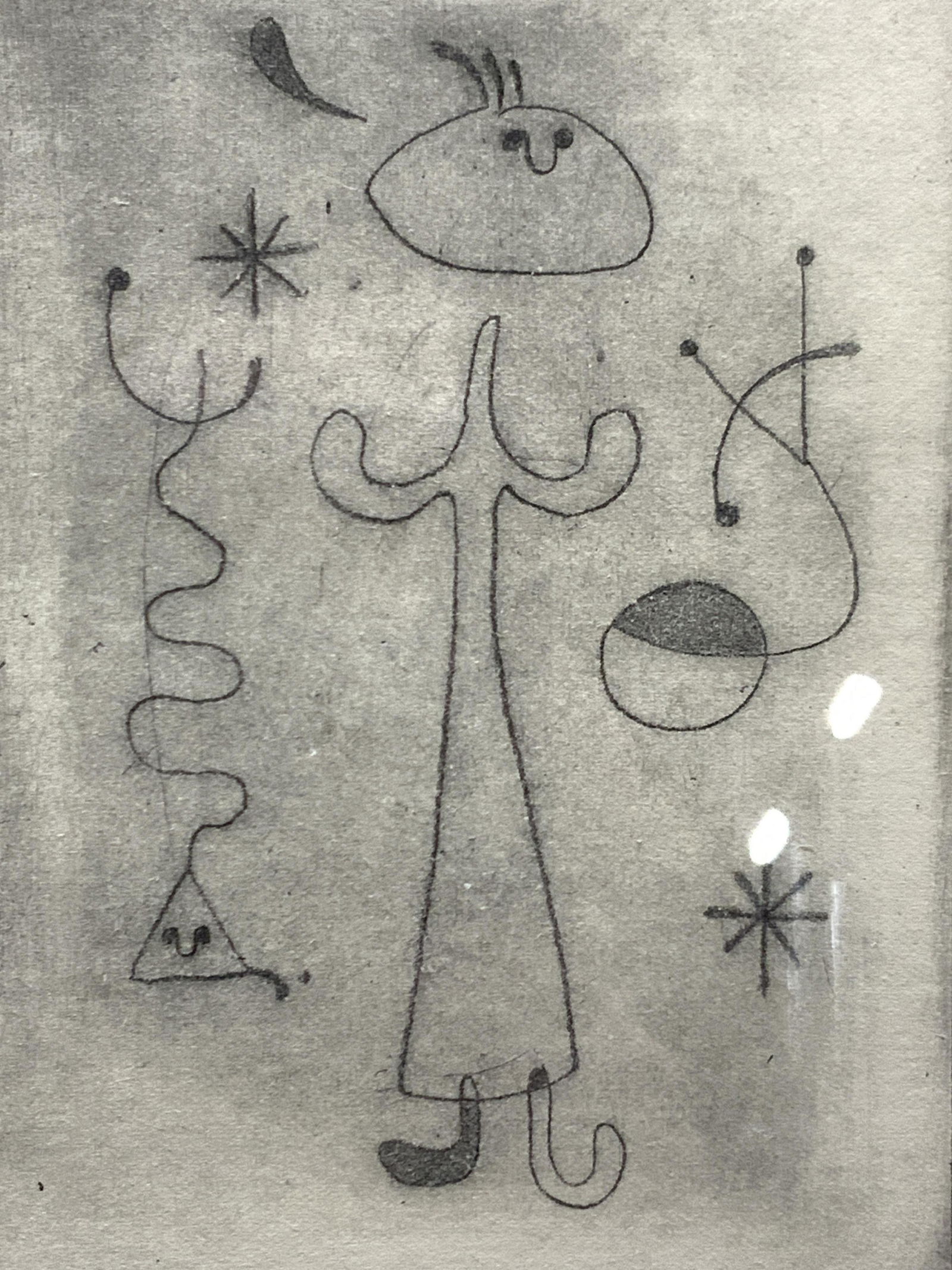 ATTR JOAN MIRO Signed Abstract Wood Block Art (1 of 9)
