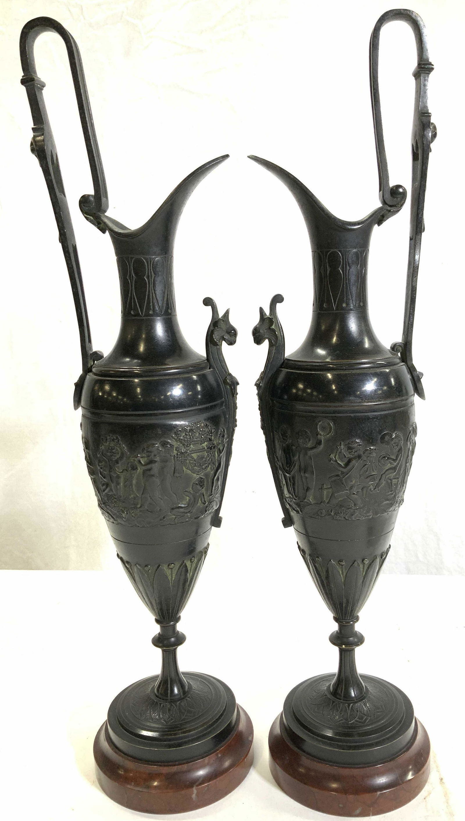 Pair Neoclassical Bronze Ewer Sculptures (1 of 9)