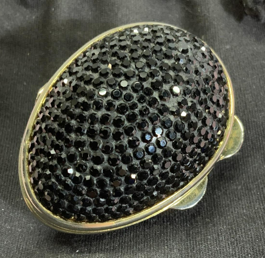 AB Pave Black Crystal Egg Pill Box, Bag Sgn (1 of 7)