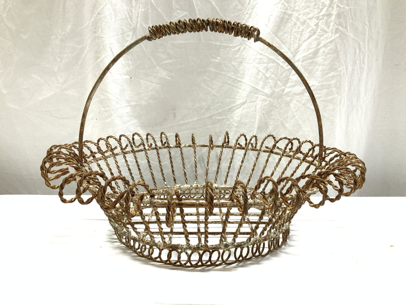 Antique Artisanal Iron Wire Egg Basket (1 of 8)