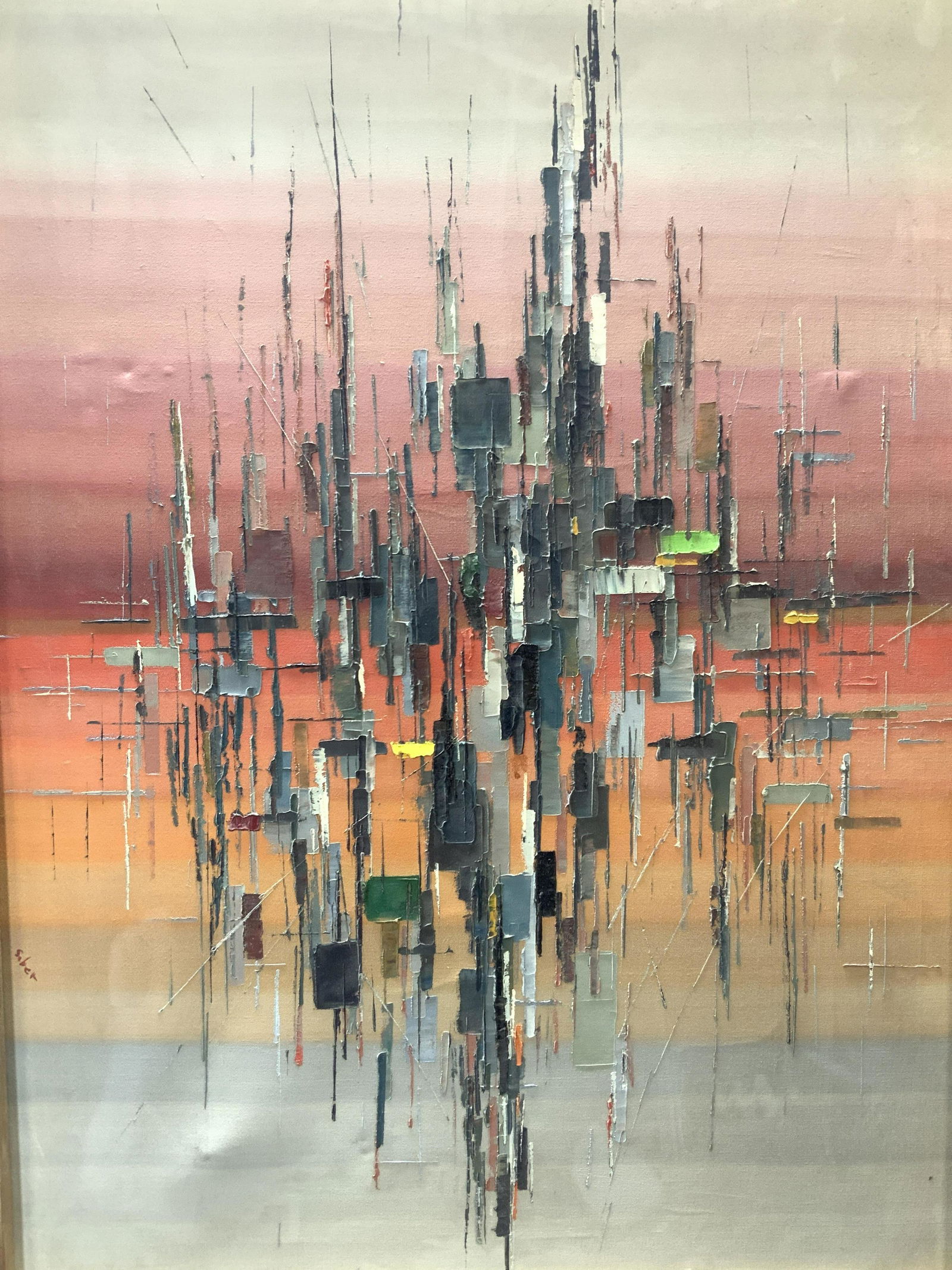 Signed Saber Abstract Oil Painting (1 of 11)