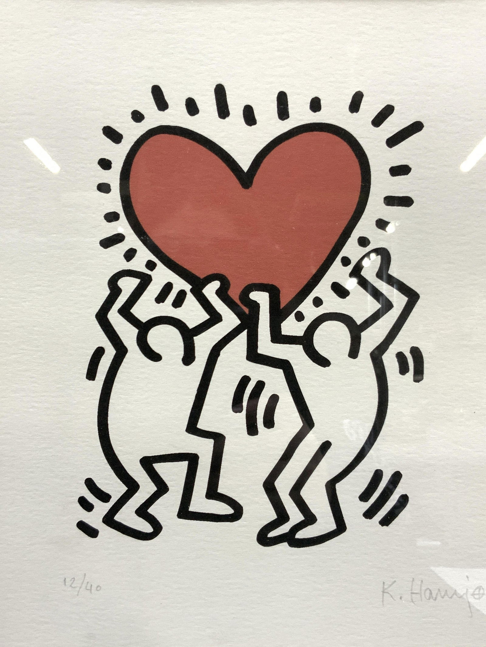 ATTR KEITH HARING SNGD Figures W Heart Litho (1 of 9)
