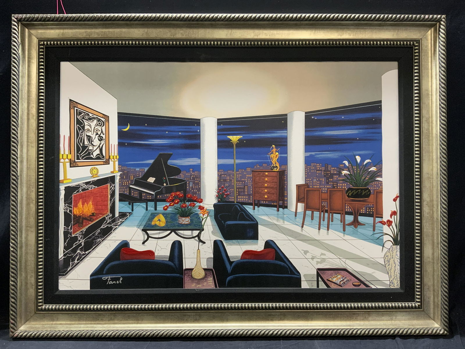 Signed FANCH LEDAN Interior With Picasso Serigraph (1 of 7)