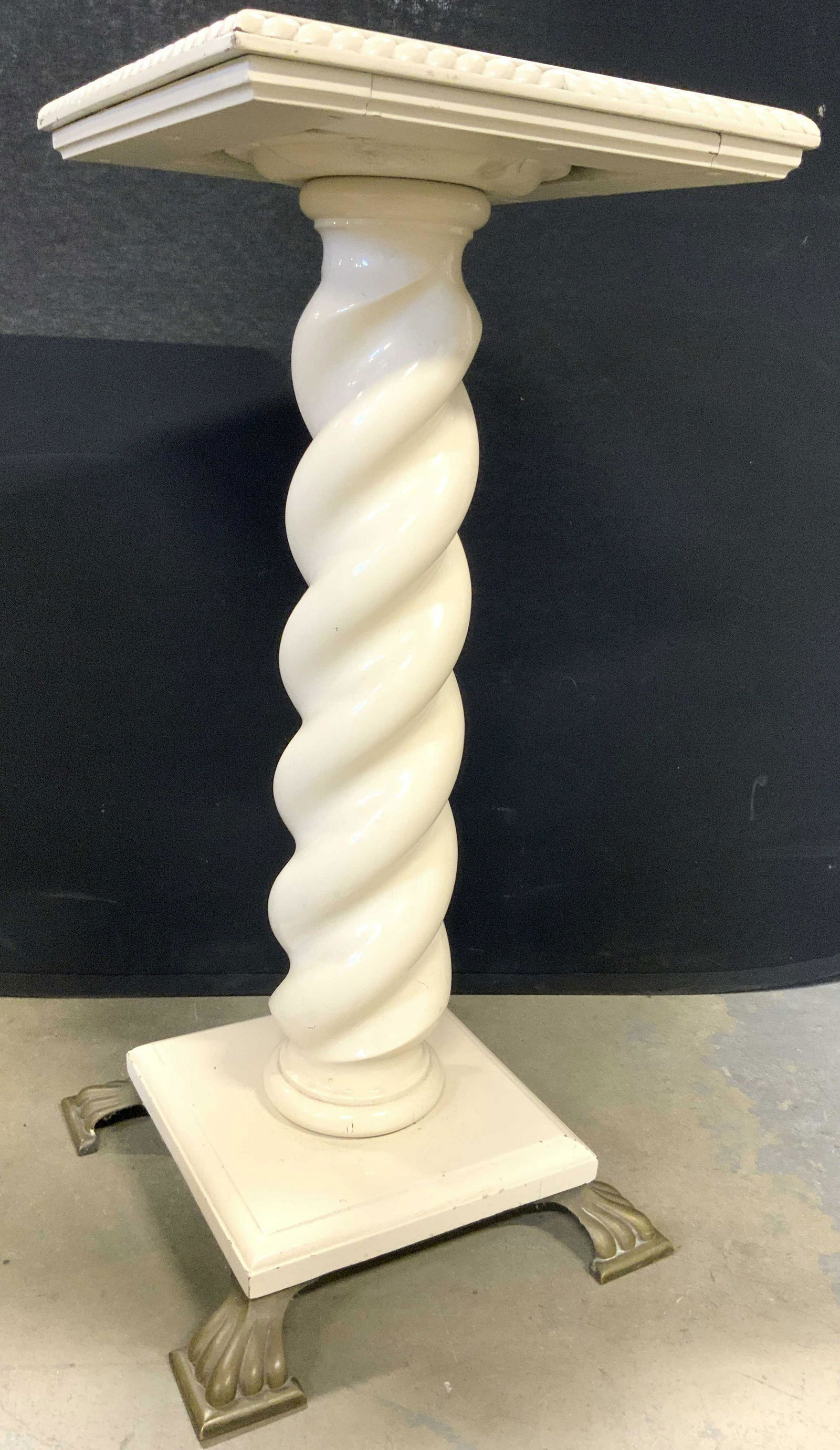 Lacquered Victorian Spiral Footed Column Pedestal (1 of 9)