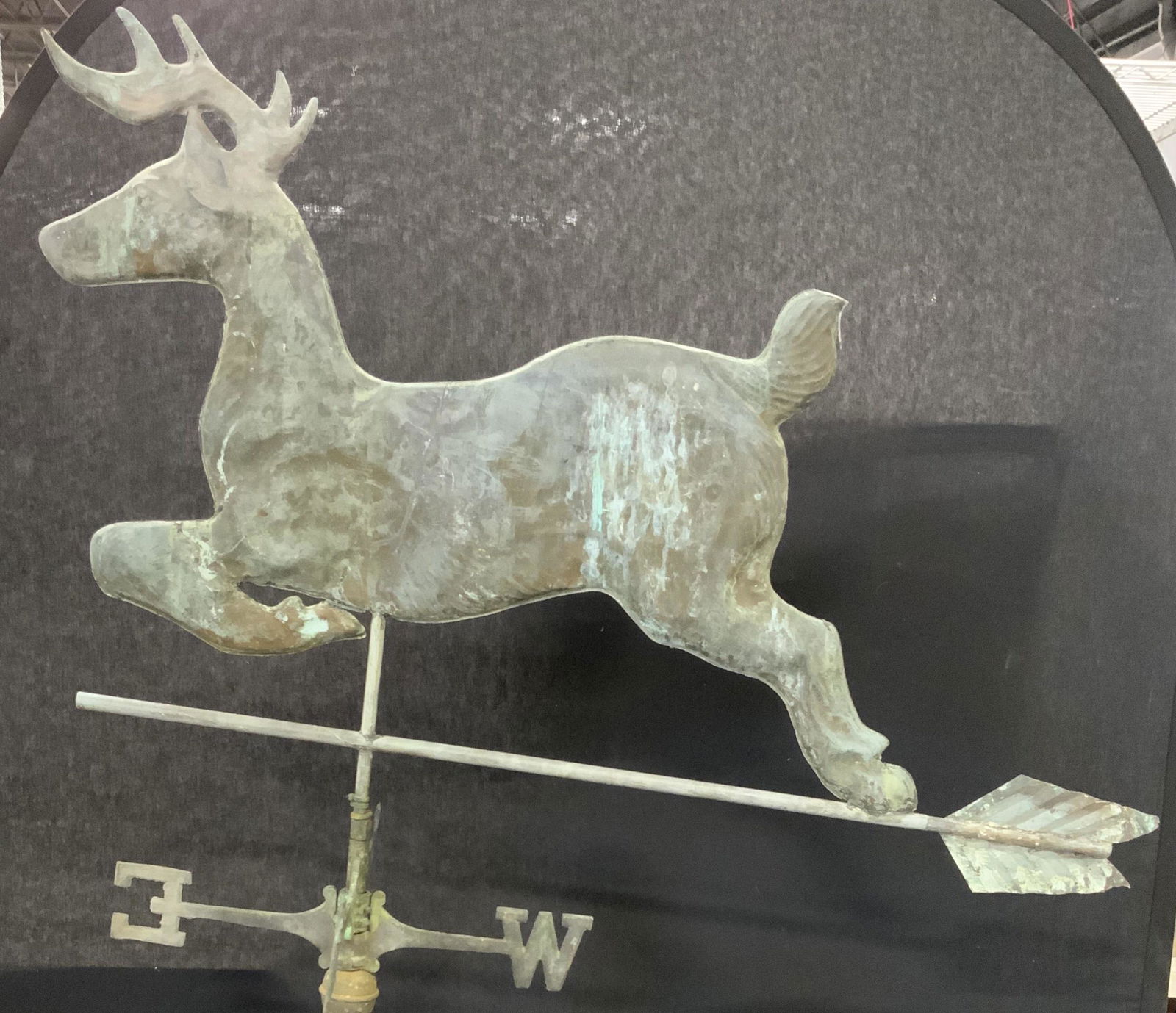 XL Antique Leaping Buck Copper Weathervane 66x42 (1 of 9)
