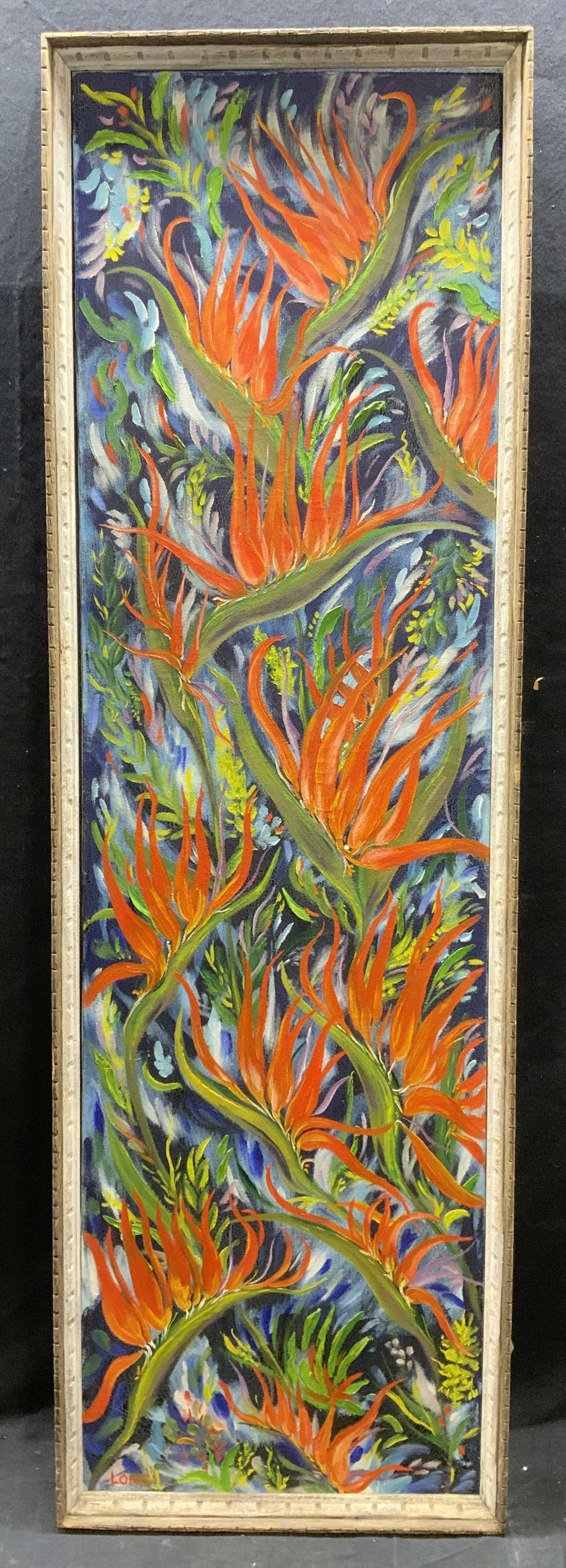 Signed RP LONG Framed Botanical Painting (1 of 7)