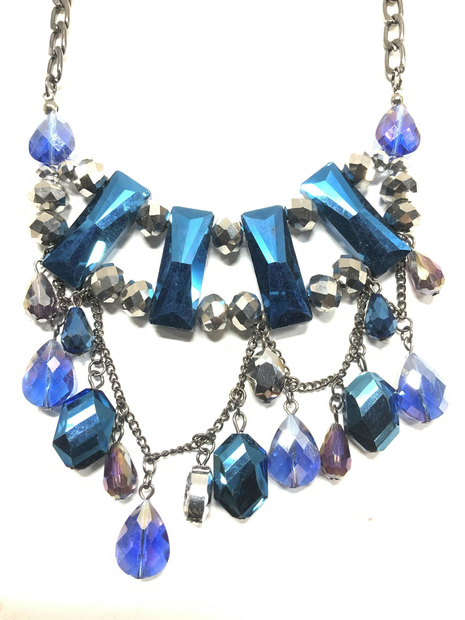 Aurora Borealis Bib Cocktail Necklace (1 of 6)