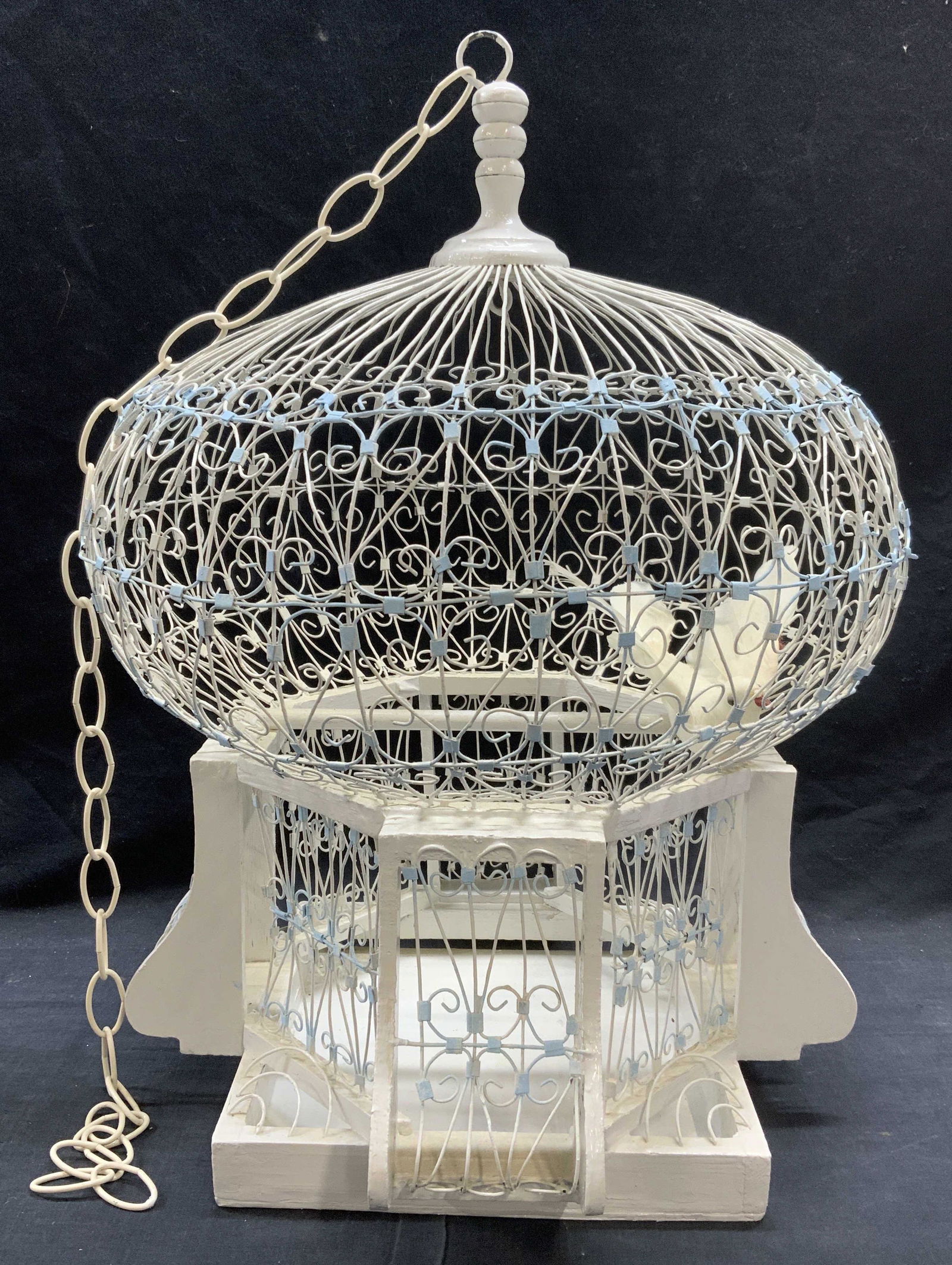 Antique Victoria Painted Metal Bird Cage Display (1 of 8)