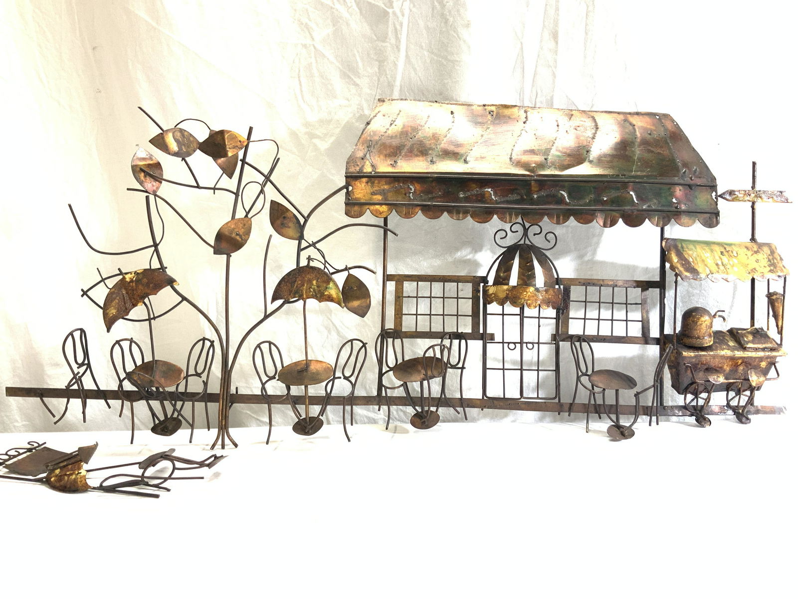 Curtis Jere Signed Brutalist Metal Bistro Wall Art (1 of 13)