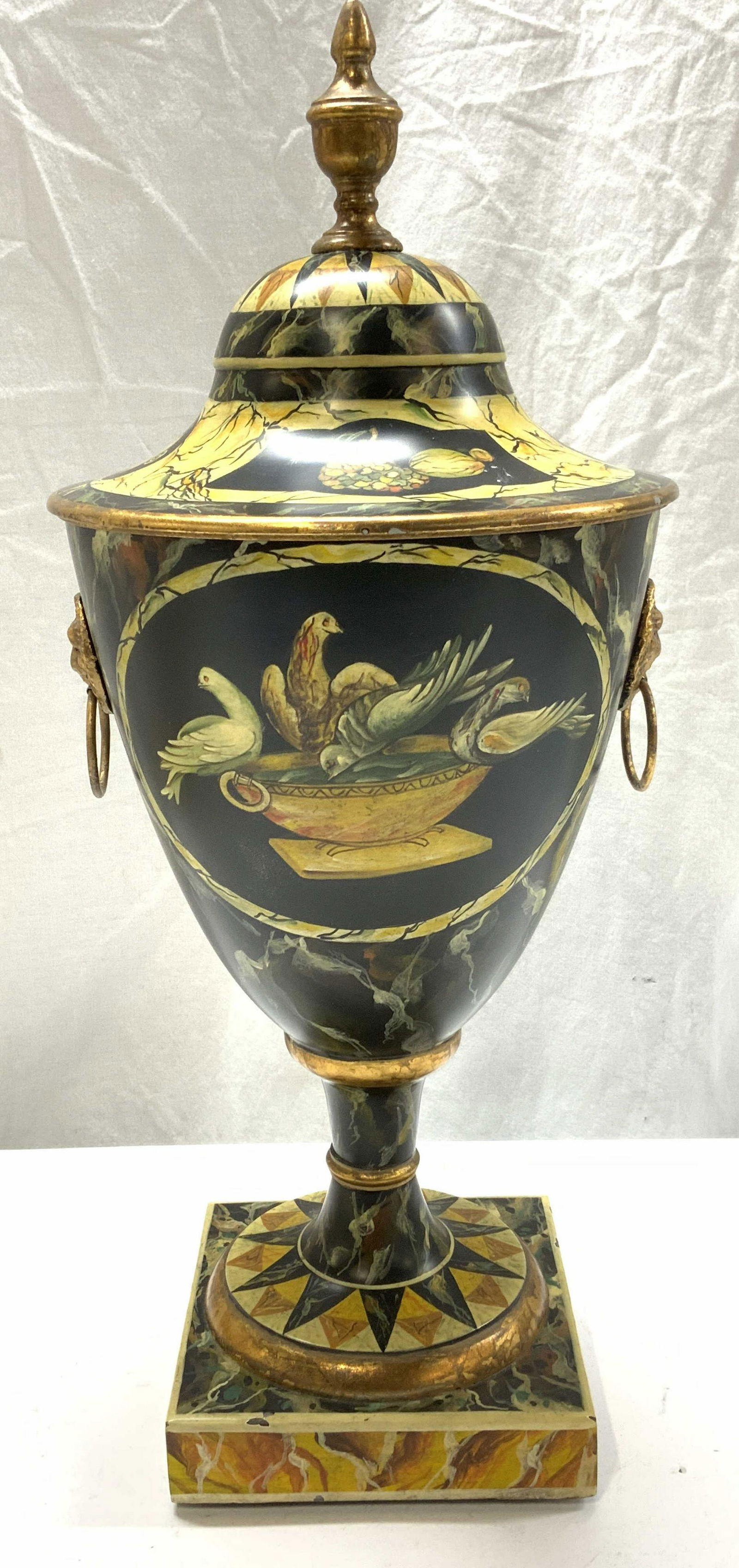 Hand Painted Metal Urn Centerpiece (1 of 8)