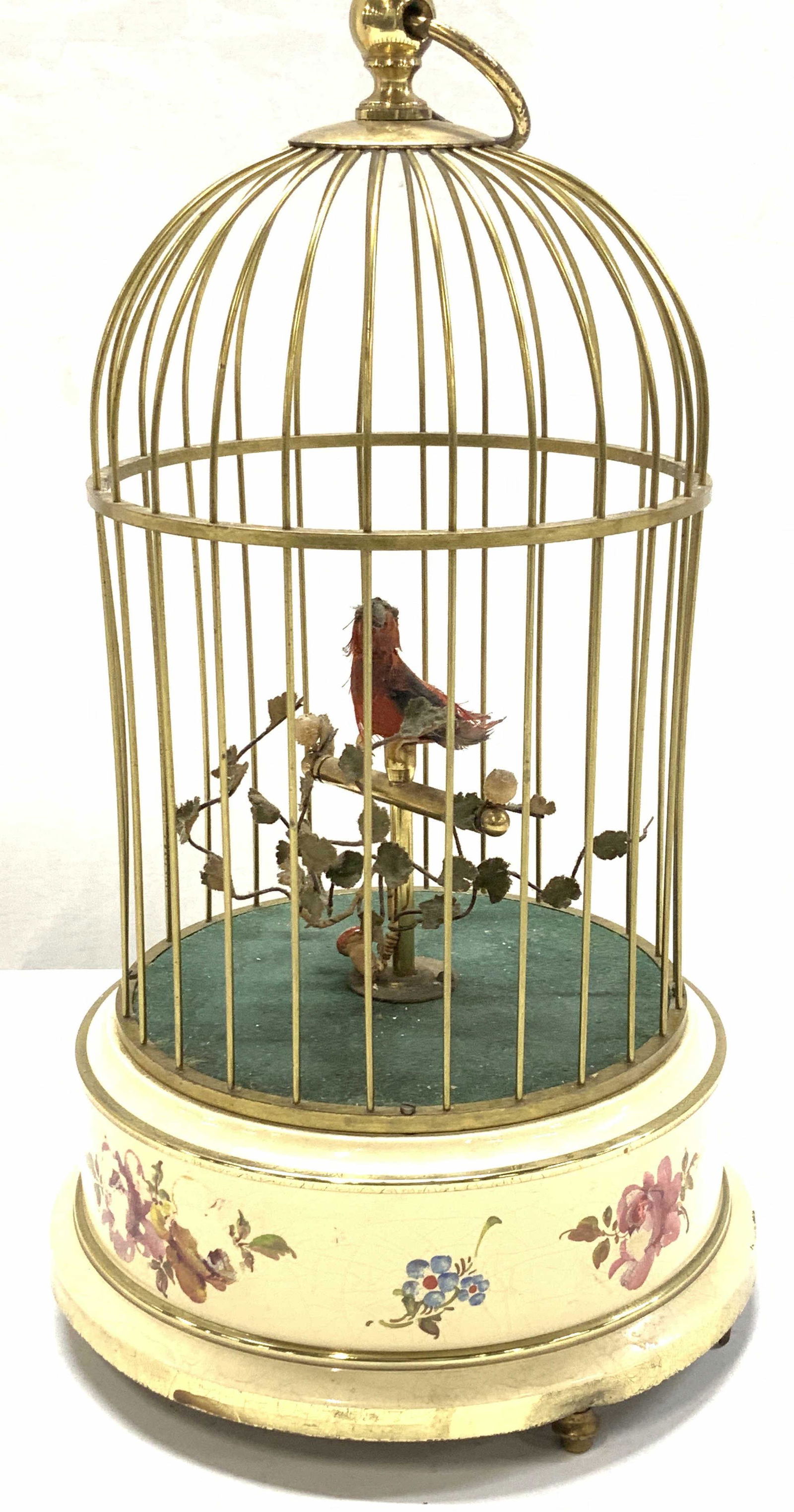 Chirping Bird in Brass Birdcage Music Box, Germany (1 of 6)