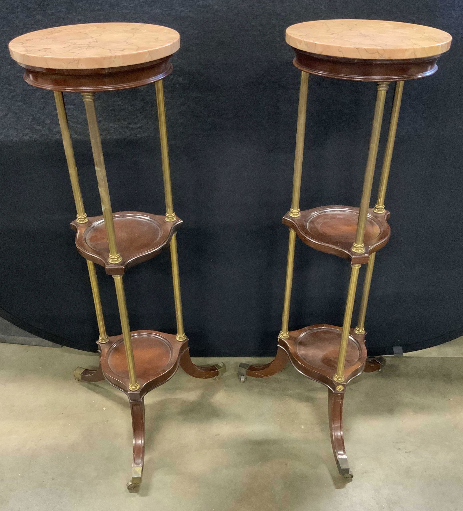 Pr Vntg Empire Style Plant Stands On Casters (1 of 10)