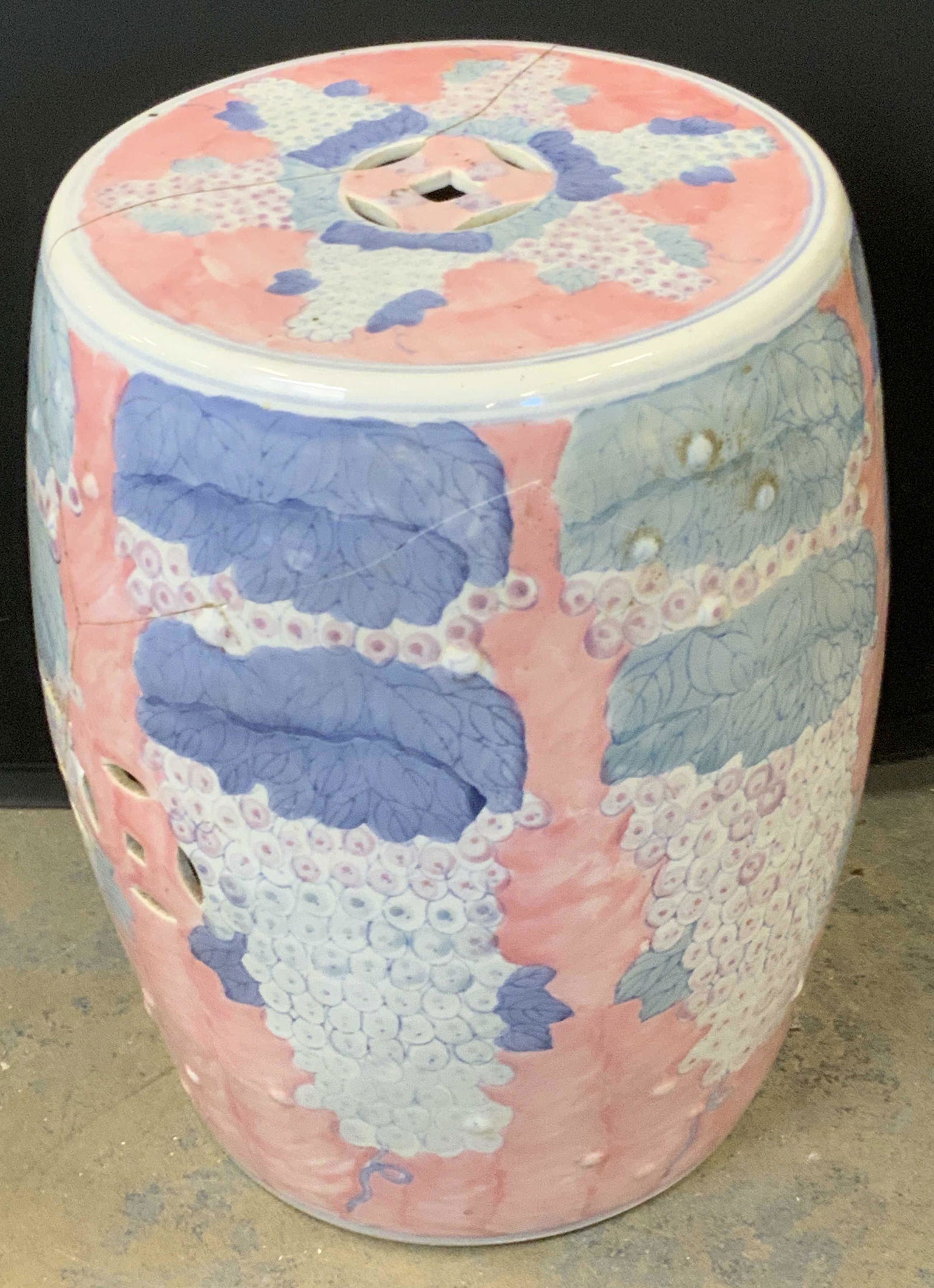 Vintage Hand Painted Asian Ceramic Garden Stool (1 of 12)