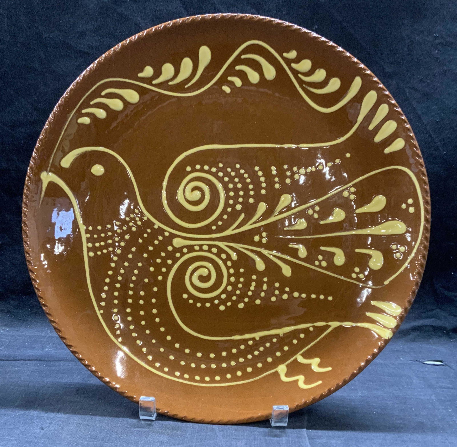 HENDERSONS Redware Pottery Dove of Peace Plate (1 of 8)