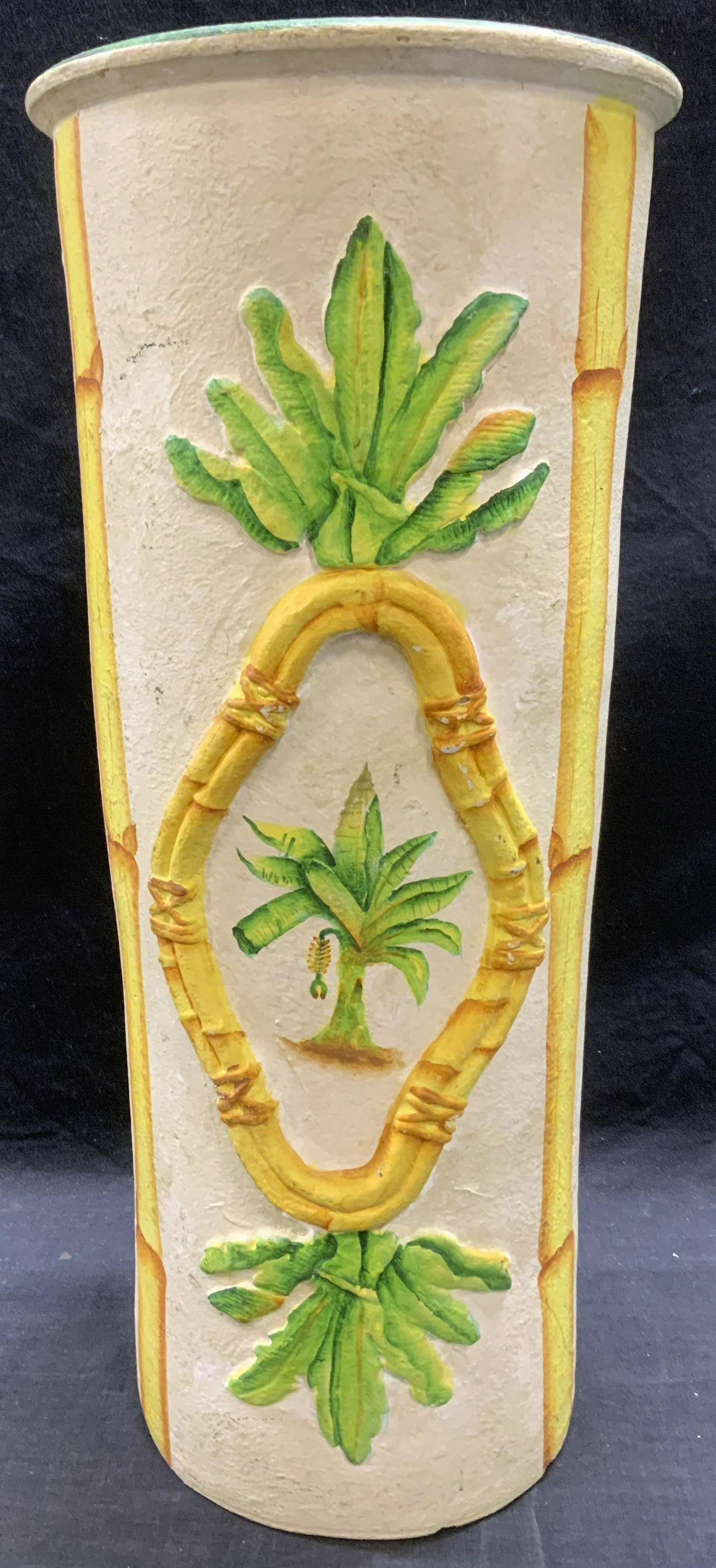 Vintage Hand Painted Sugar Cane Umbrella Stand (1 of 8)