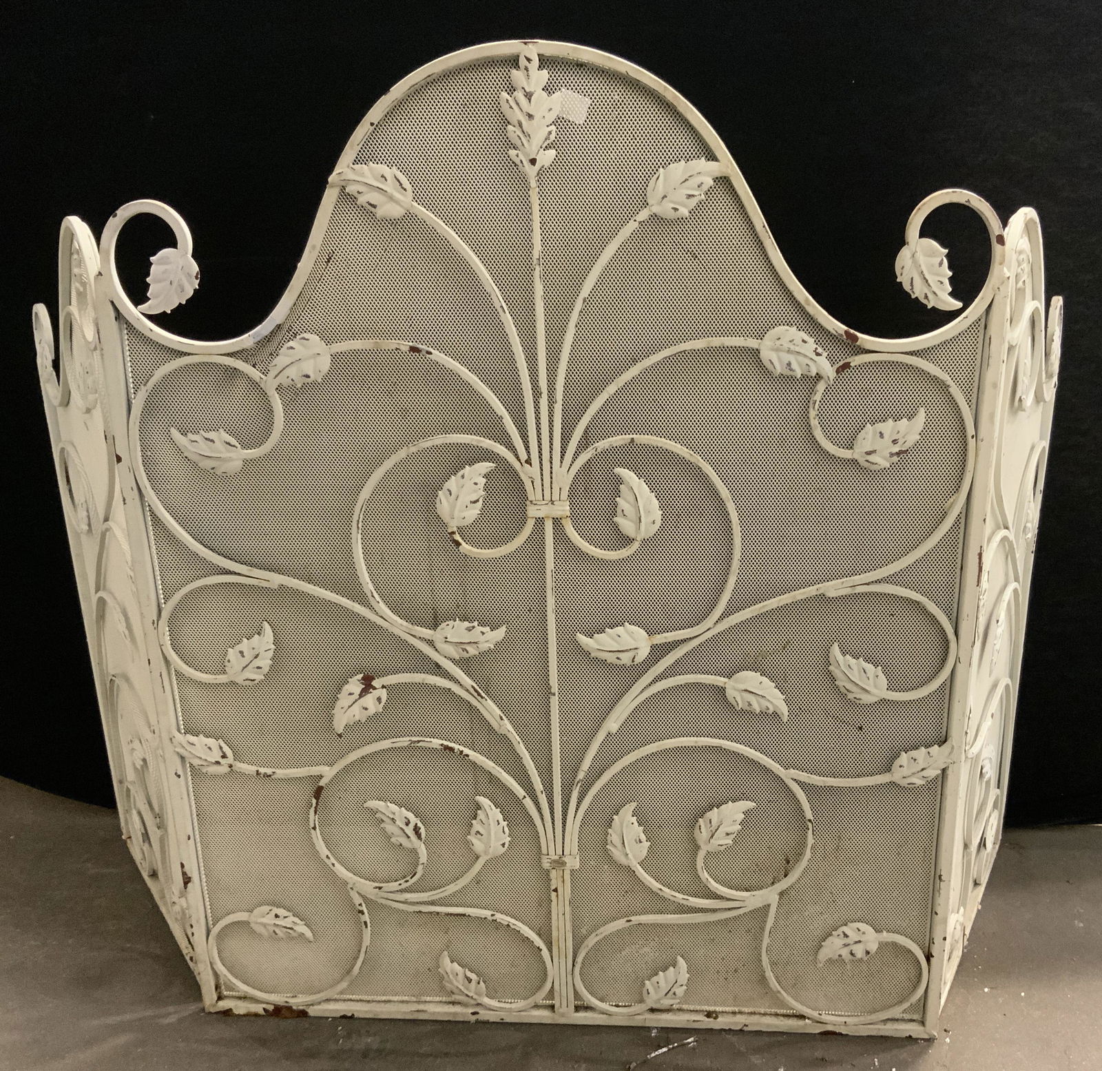 Vintage Folding Vine & Leaf Metal Fireplace Screen (1 of 7)