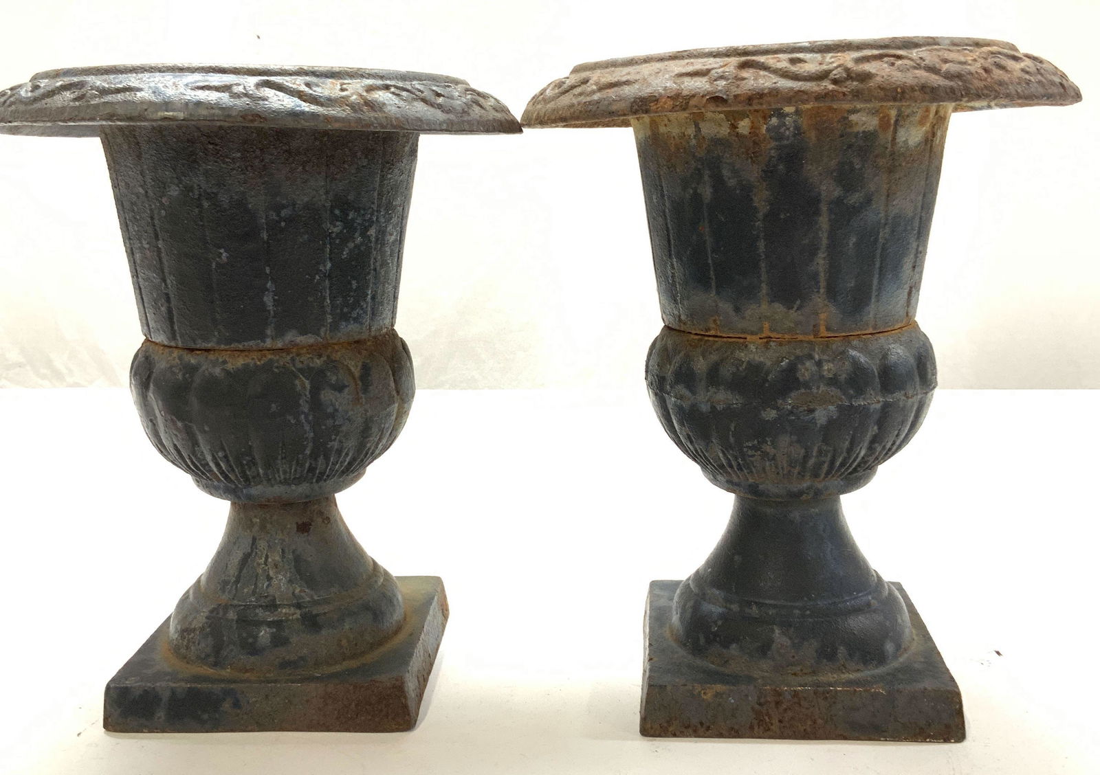 Pair Antique Cast Iron Urns (1 of 8)