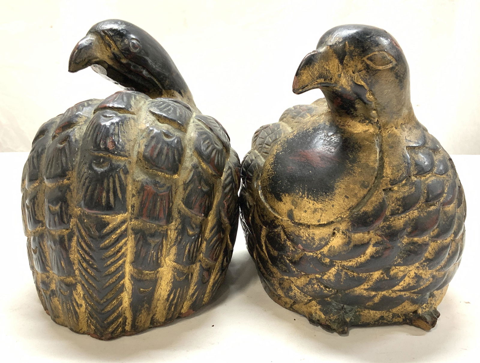 Pair Hand Crafted Gilt wood Water Fowl Sculptures (1 of 7)