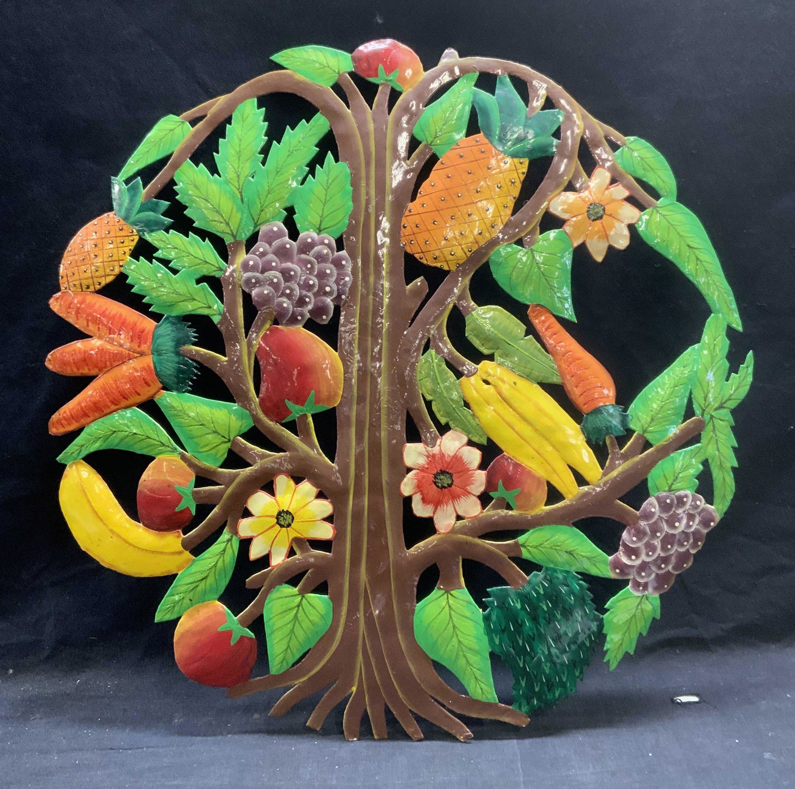 Toleware Metal Fruit Tree Wall Hanging, Haiti (1 of 8)
