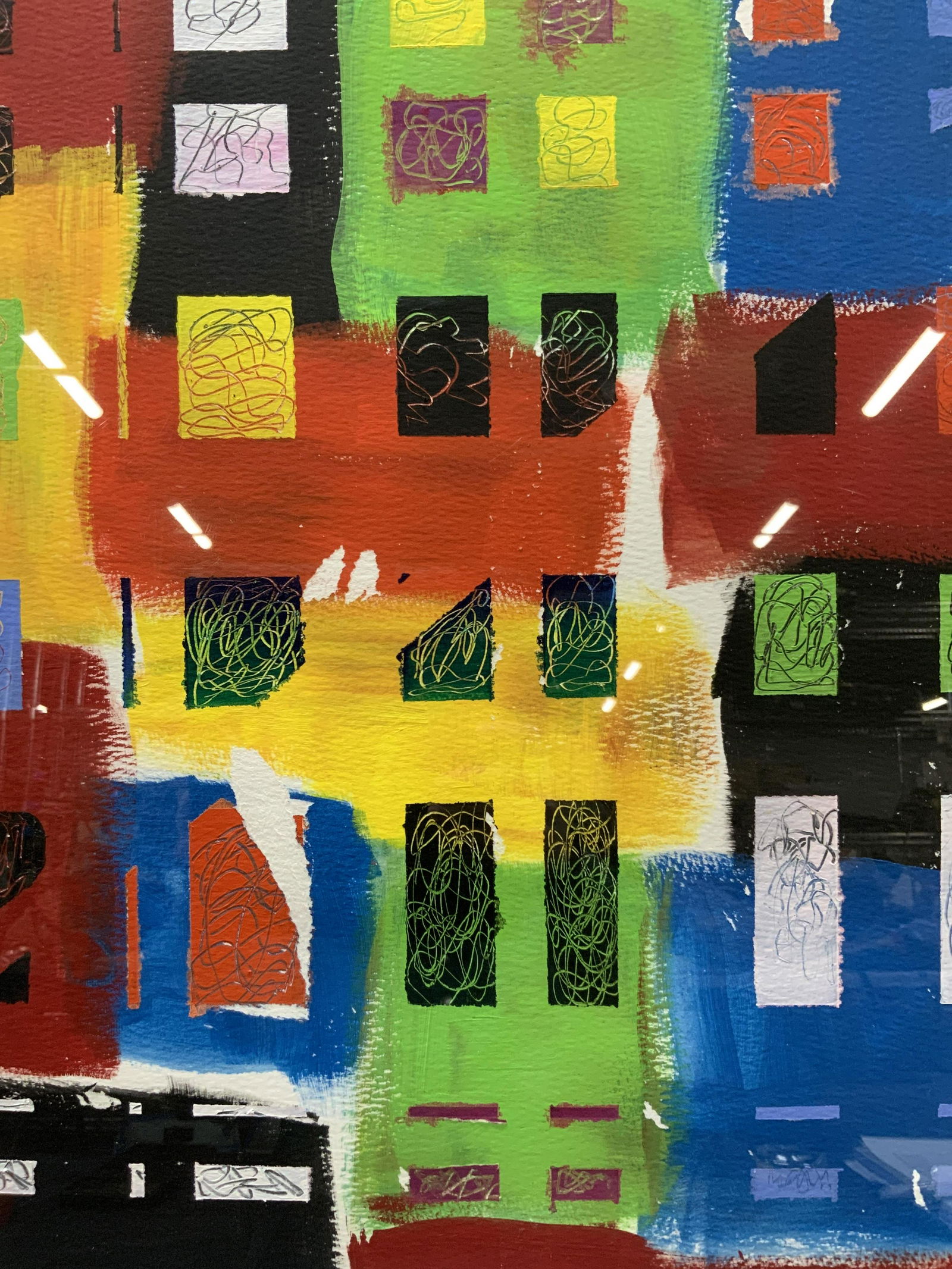 Lynn Baney Signed Block Art Abstract Painting (1 of 10)