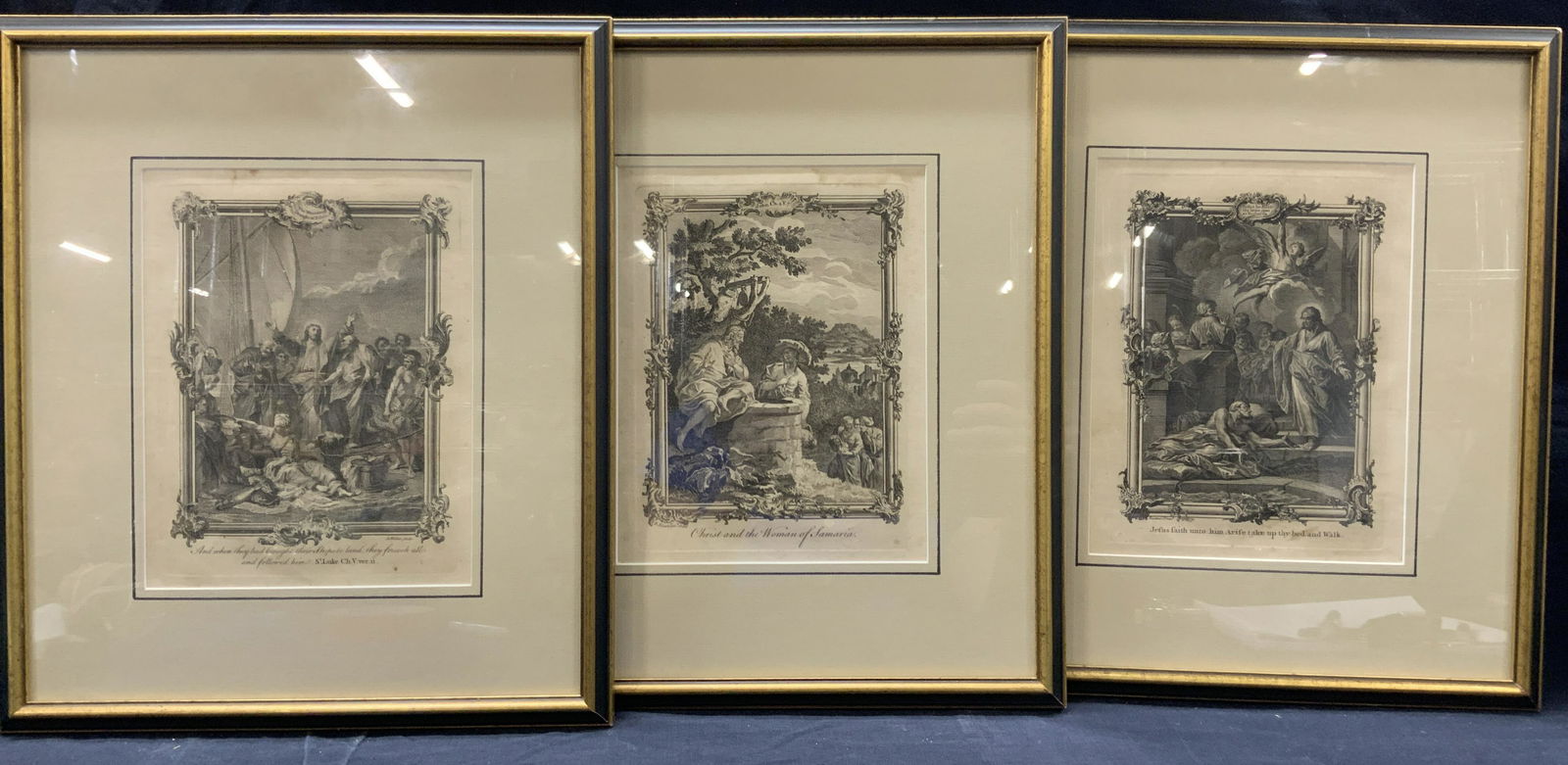Three 18th Century Religious Etchings, Framed (1 of 10)