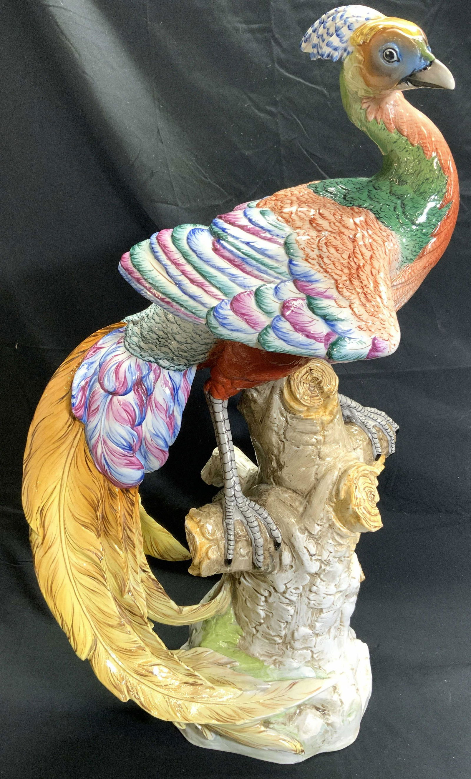 CARL THIEME DRESDEN Signed XL Pheasant Statue 27in (1 of 10)