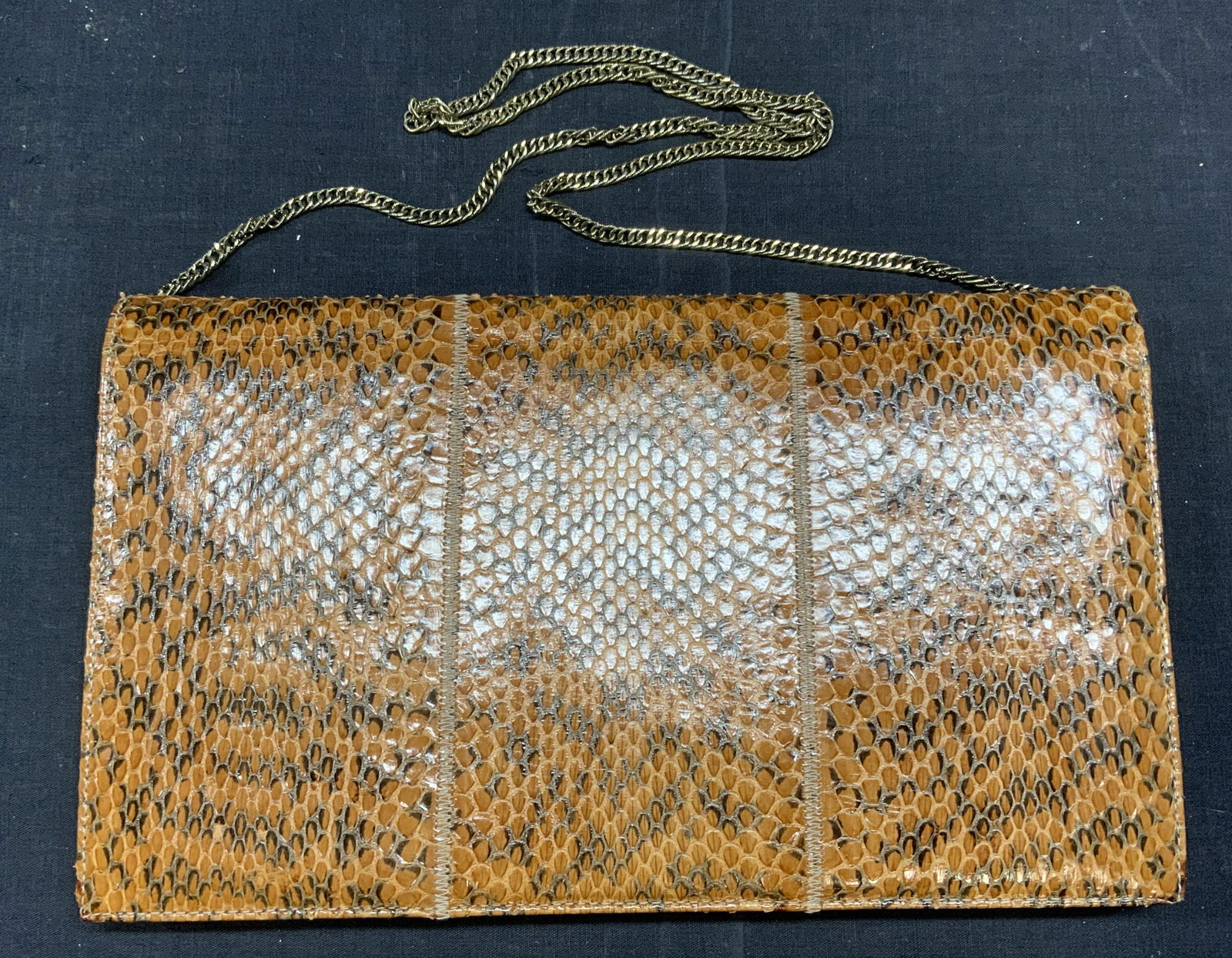 Vtg SEVEN HANDBAGS Snakeskin Convertible Bag (1 of 7)