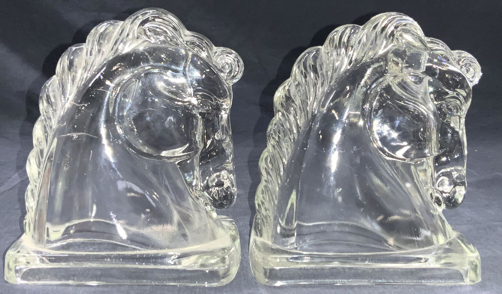 Pair Crystal Horse Head Book Ends (1 of 9)