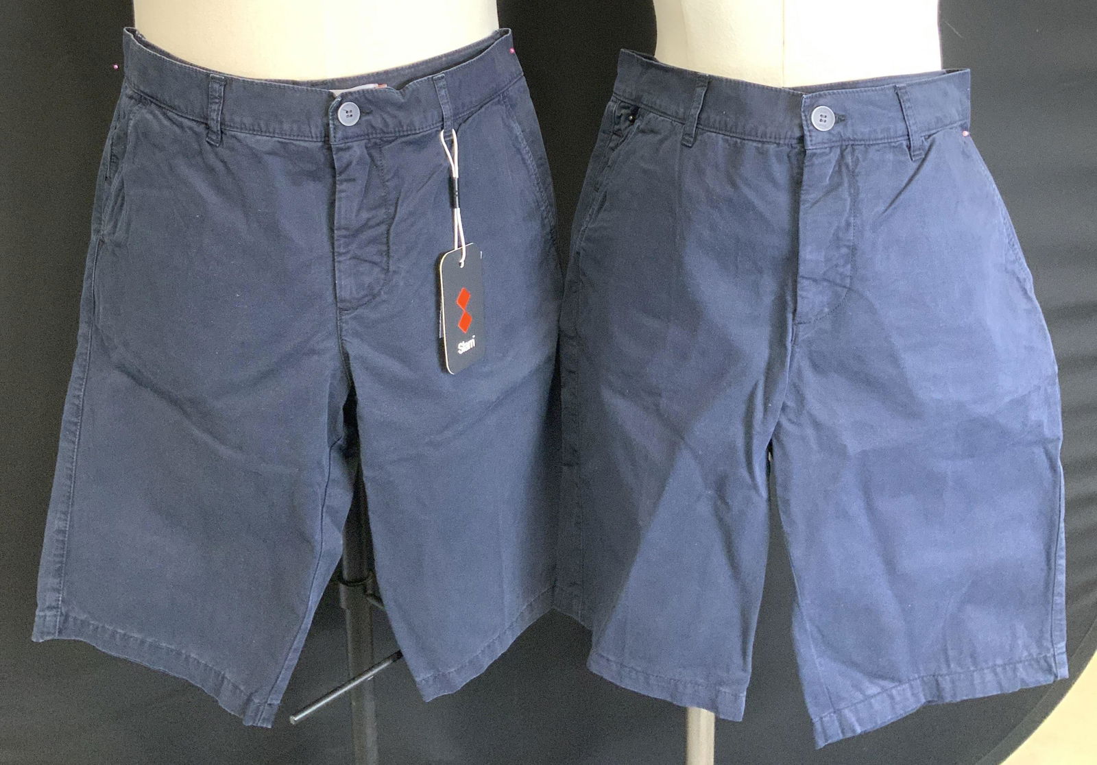 2 Pair Navy Cotton SLAM Shorts, Italy NWT (1 of 8)