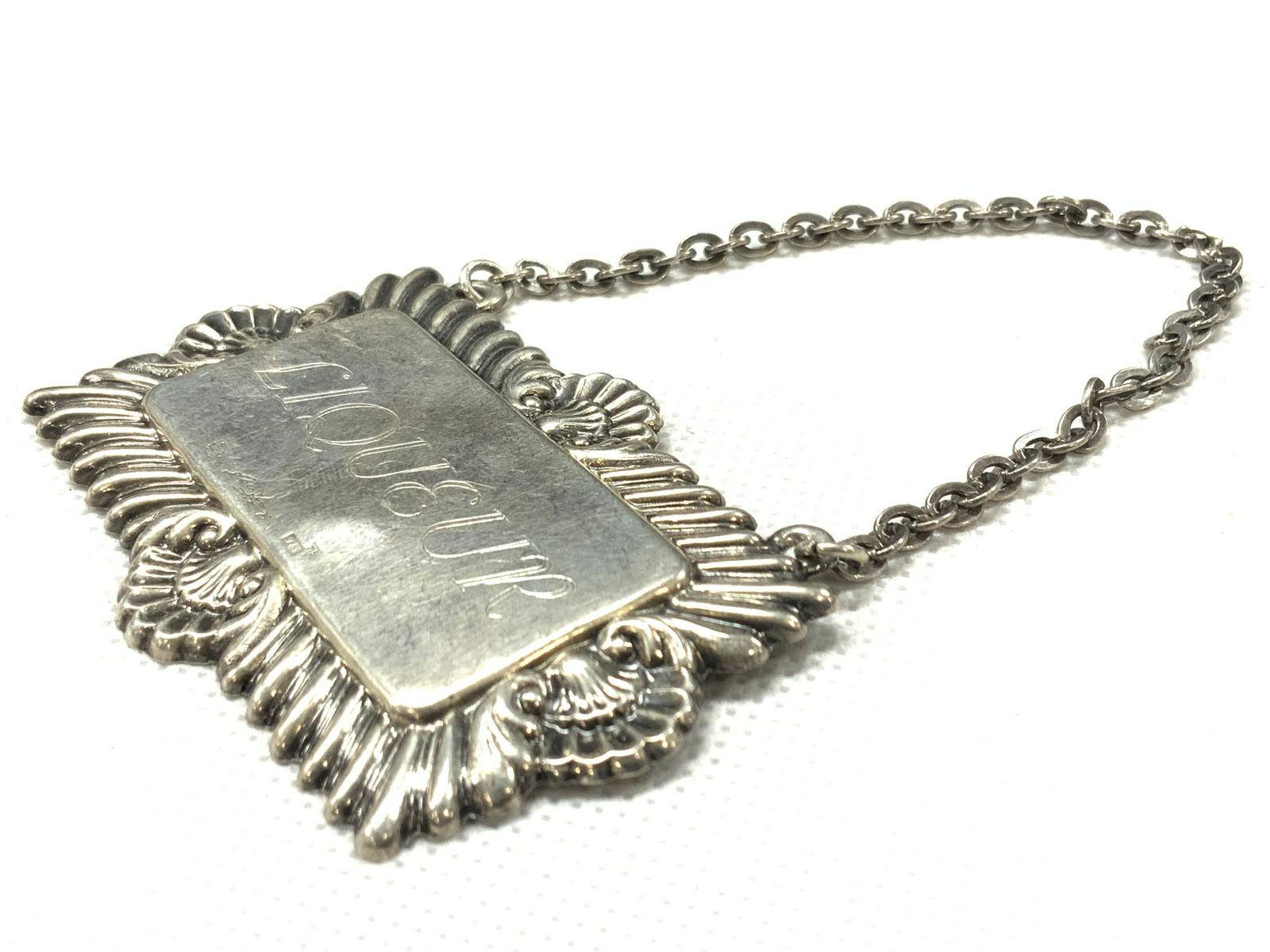 Vintage Hallmarked Engraved Sterling Bottle Label (1 of 7)