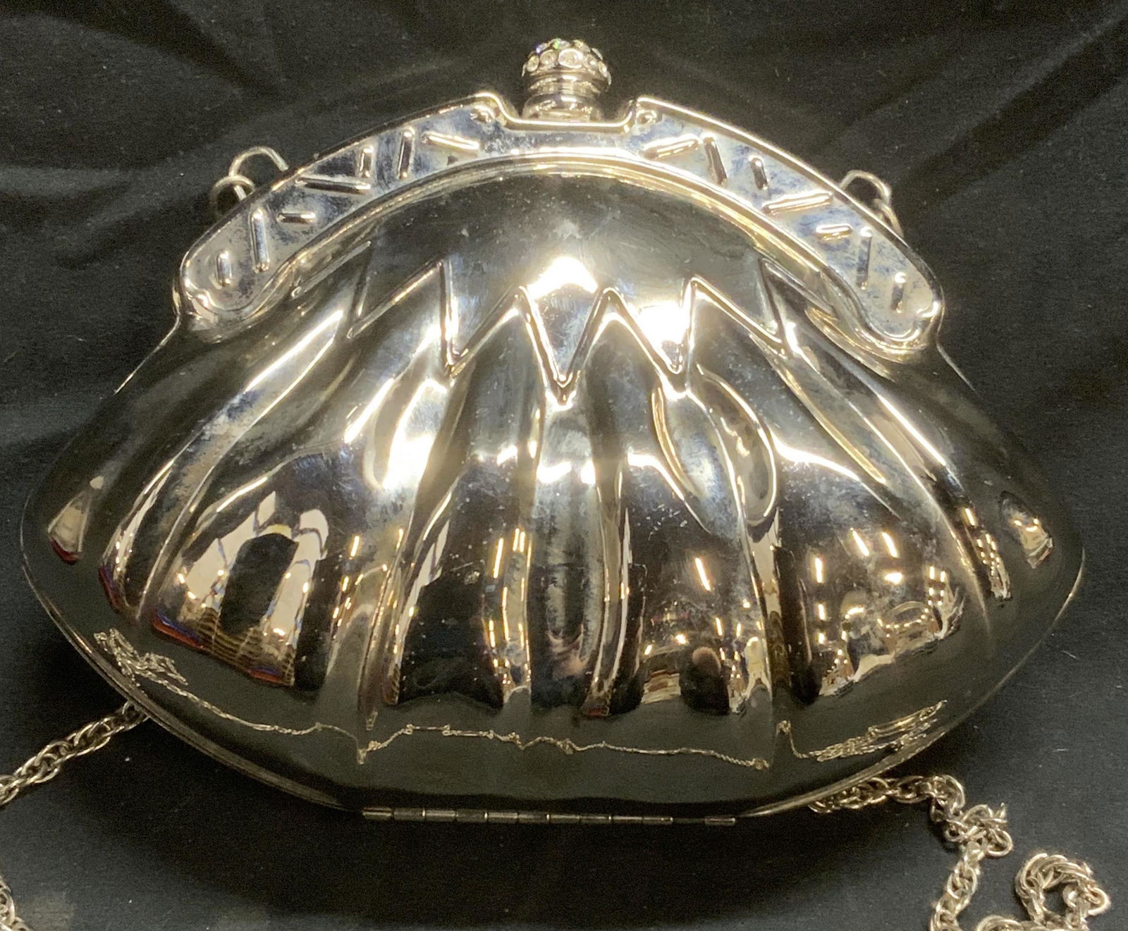 Silver Tone Crystal Minaudiere (1 of 7)