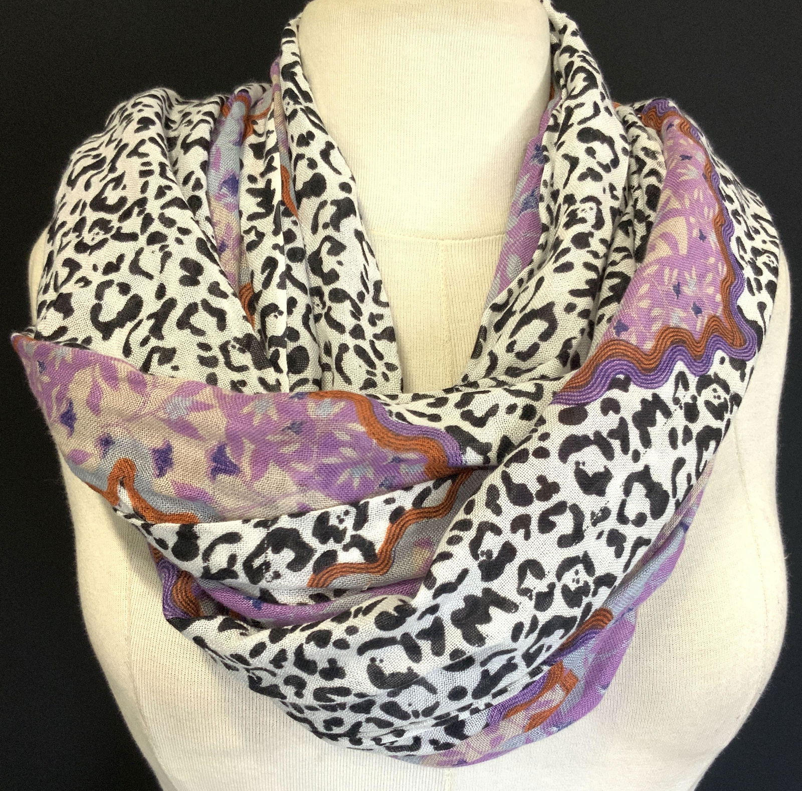 Animal Print & Floral Blended Scarf (1 of 8)