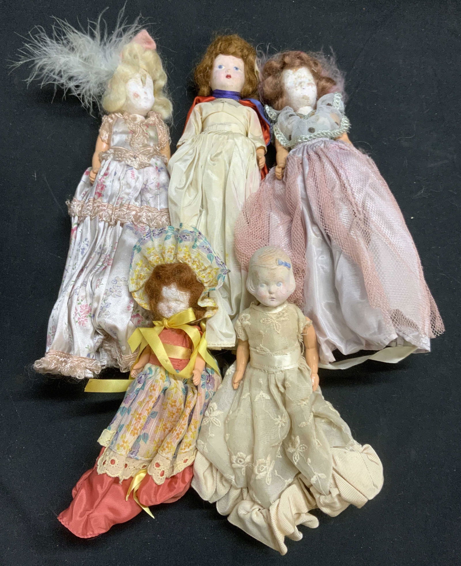Lot 5 Vintage Hand Painted Dolls (1 of 11)
