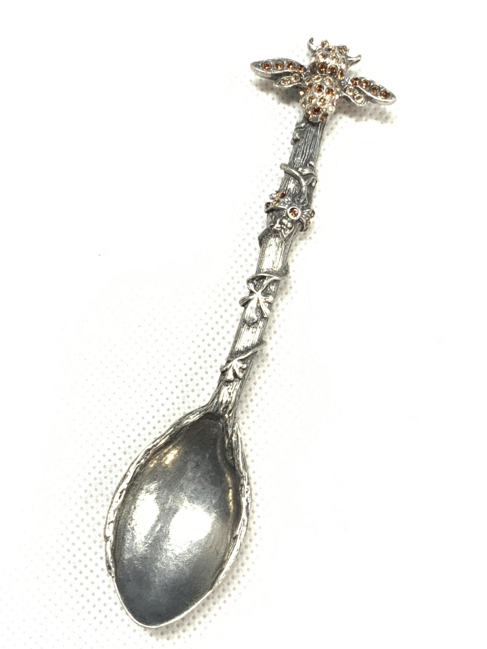 Mary Demarco Pewter Spoon W Rhinestone Bee (1 of 7)