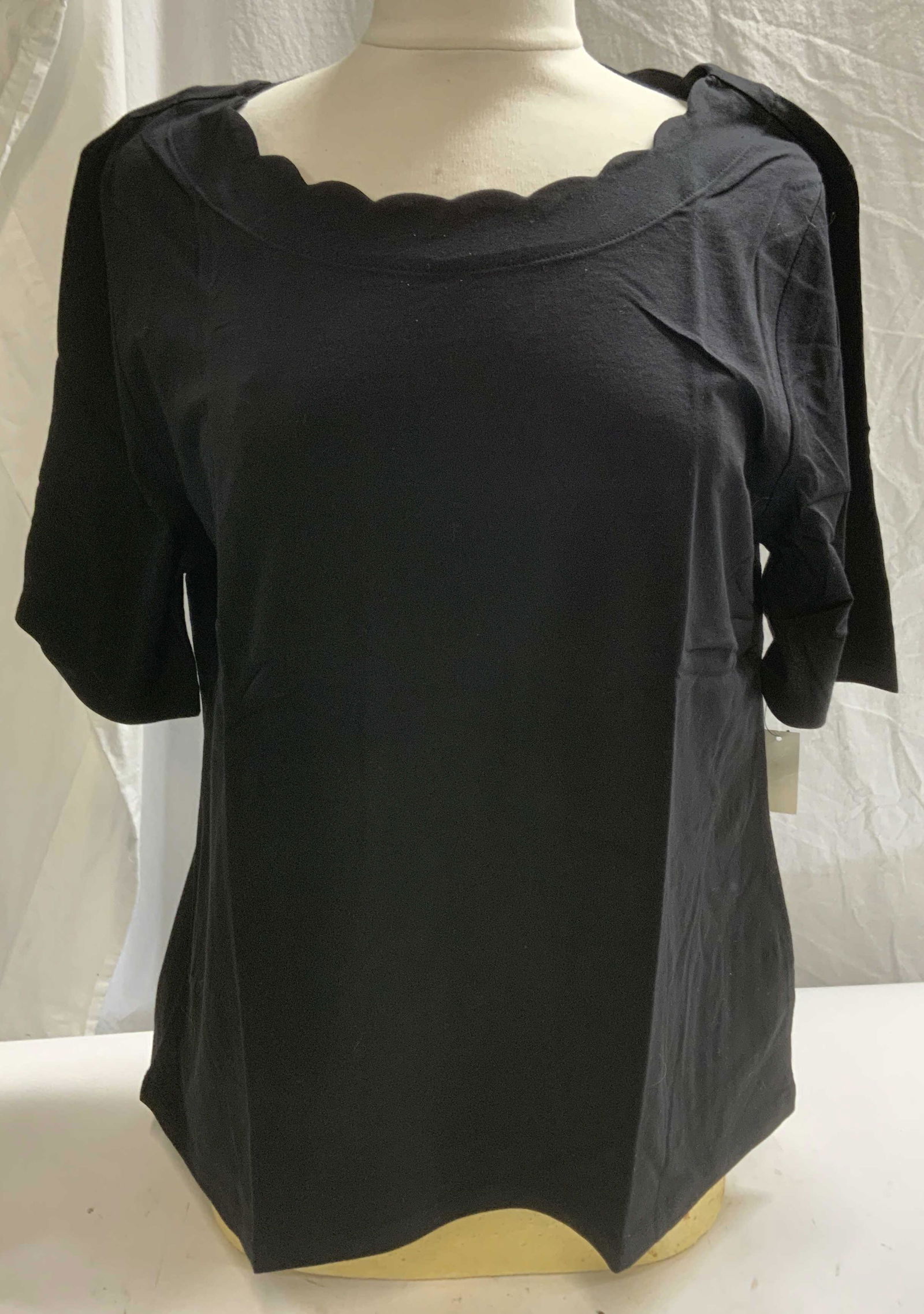 TALBOTS Black Short Sleeve Pima Cotton Top NWT (1 of 7)