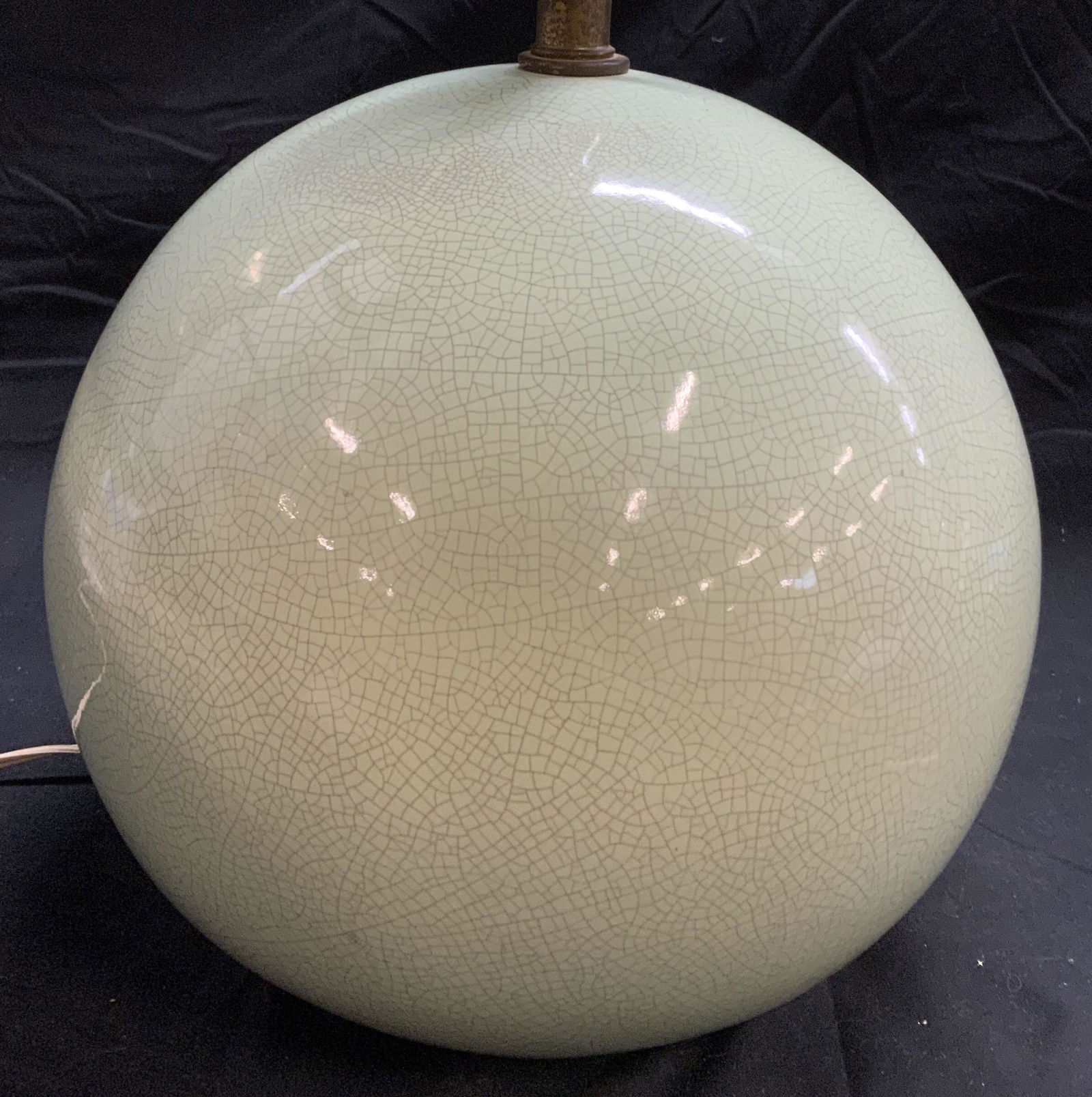 MCM Ceramic Crackle Glaze Green Bubble Lamp (1 of 8)